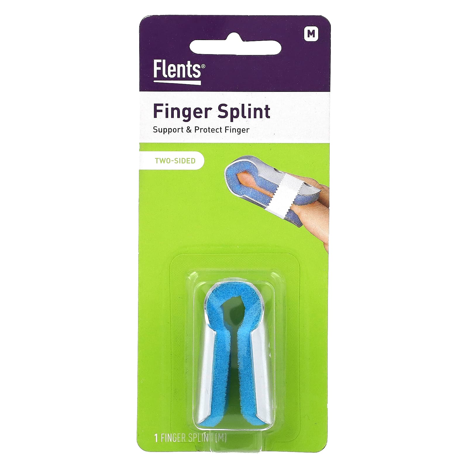 Flents Finger Splint Support for Injured Fingers, Medium, 1 Count - Image 1