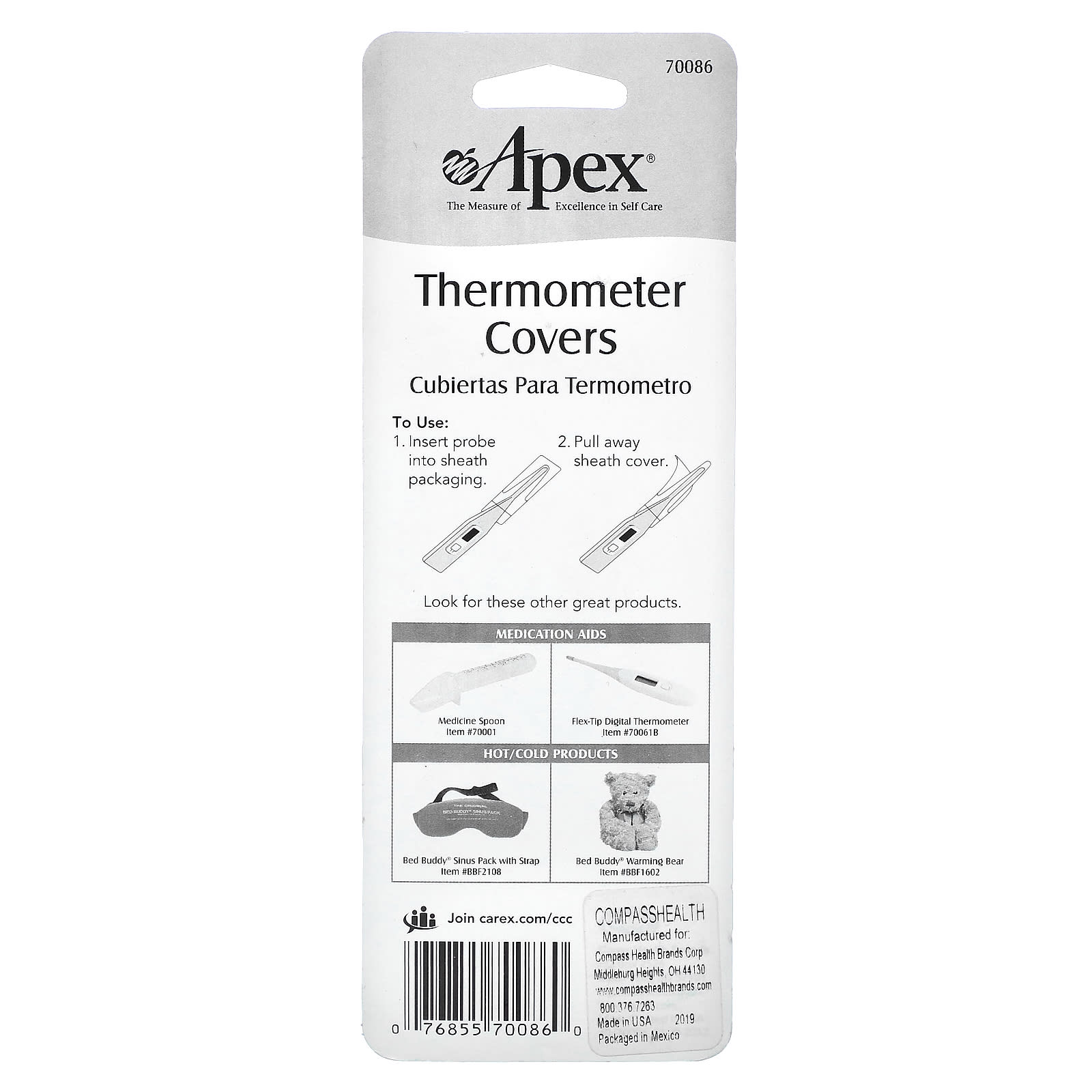 Apex Digital Thermometer Covers - 55 Pack Sanitary Single-Use - Image 2