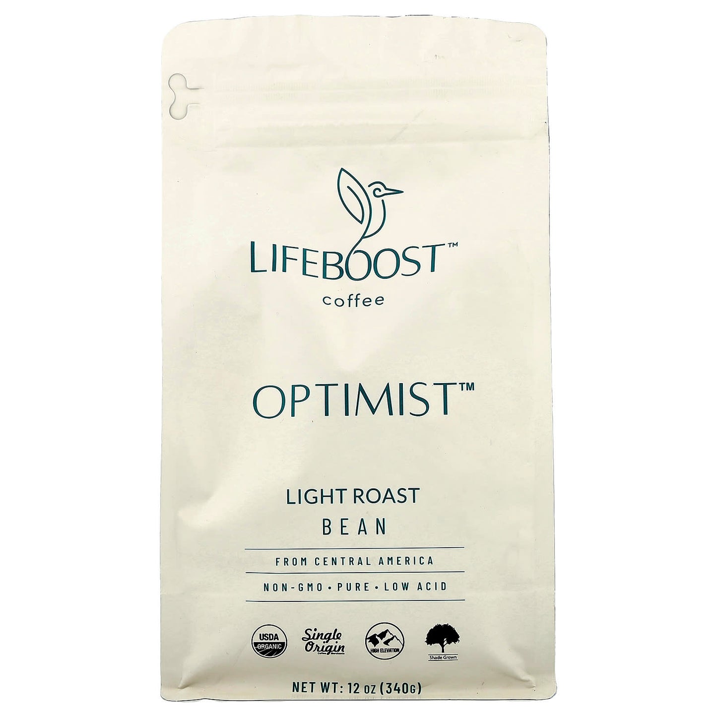 Lifeboost, Coffee, Optimist™, Bean, Light Roast, 12 oz (340 g) - Image 1