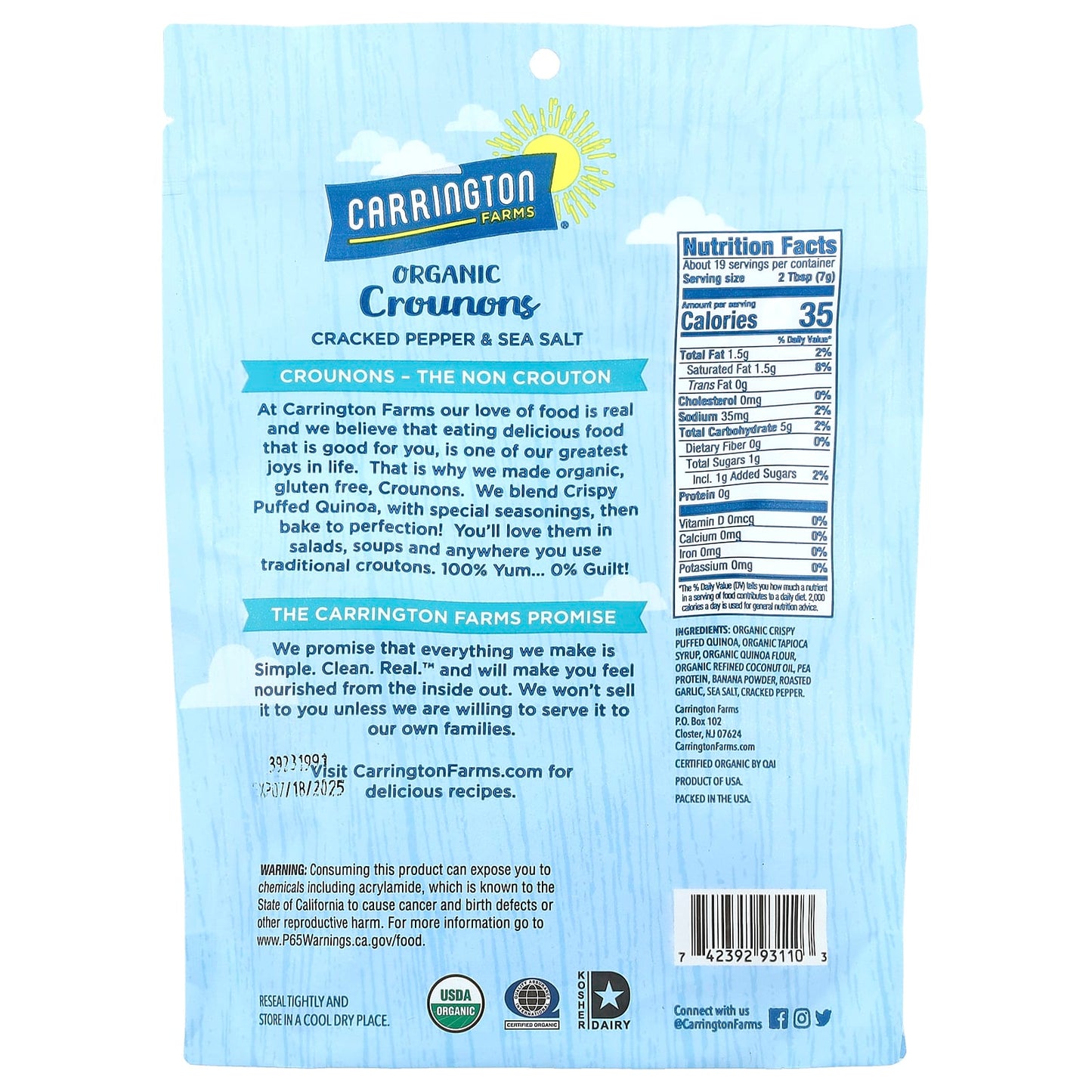 Organic Crouton Alternatives by Carrington Farms - Cracked Pepper & Sea Salt - Image 2