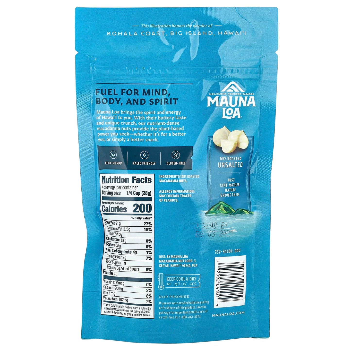 Mauna Loa, Dry Roasted Macadamias, Unsalted, 4 oz (113 g) - Image 2