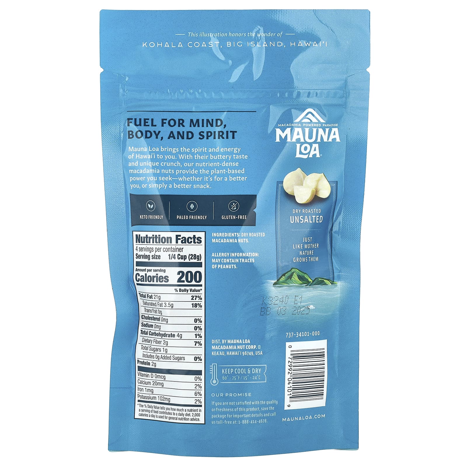 Mauna Loa, Dry Roasted Macadamias, Unsalted, 4 oz (113 g) - Image 2