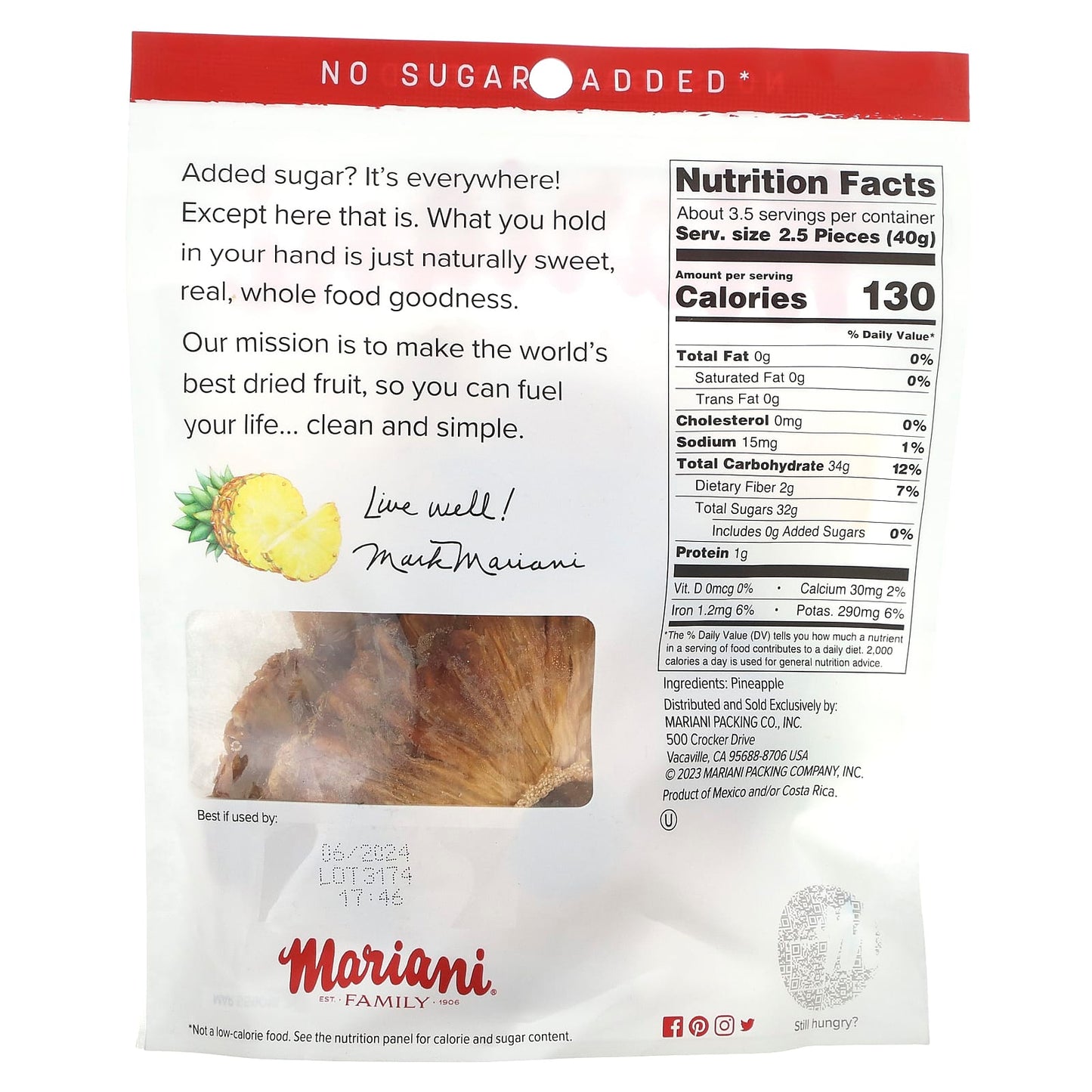 Mariani, Family, Pineapple, 5 oz (142 g) - Image 2