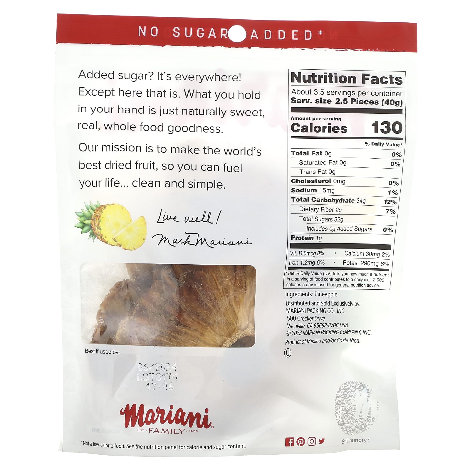 Mariani, Family, Pineapple, 5 oz (142 g) - Image 2