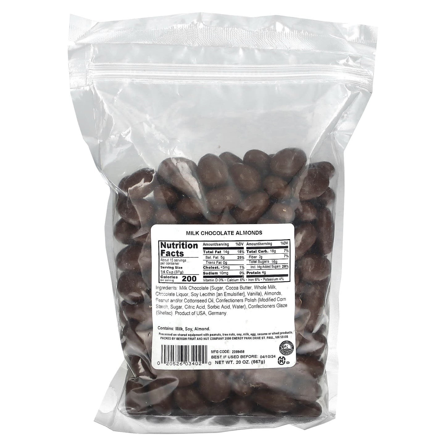 Rich Milk Chocolate Almonds from Bergin Fruit and Nut Co - 20 oz - Image 2