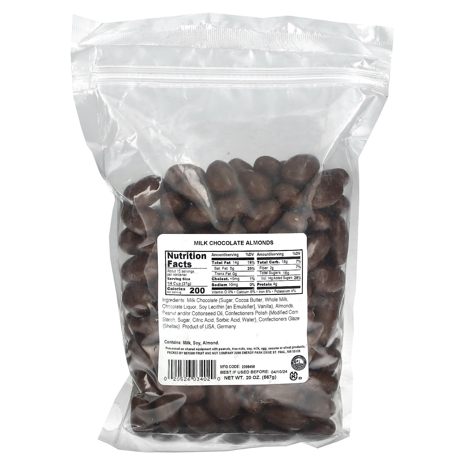 Rich Milk Chocolate Almonds from Bergin Fruit and Nut Co - 20 oz - Image 2