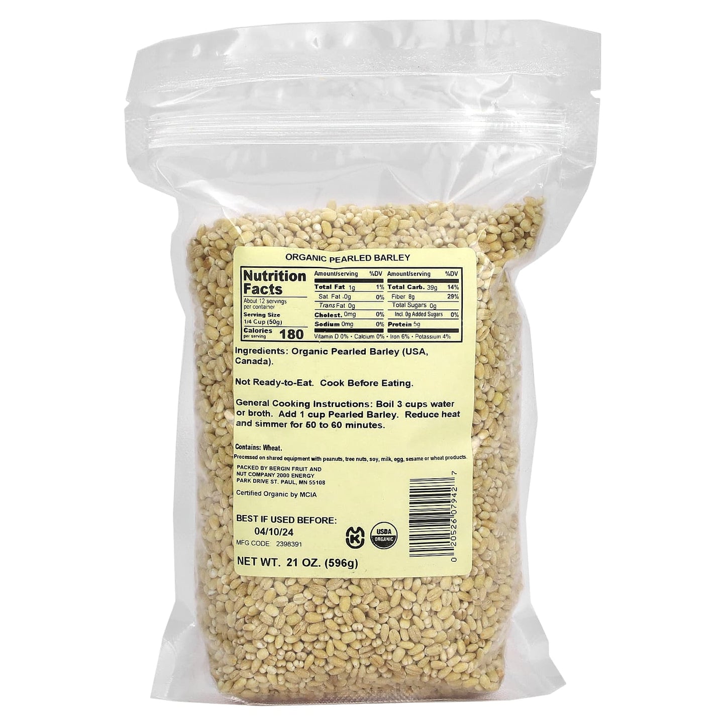 USDA Organic Pearled Barley from Bergin Fruit & Nut Co - 21 oz - Image 2