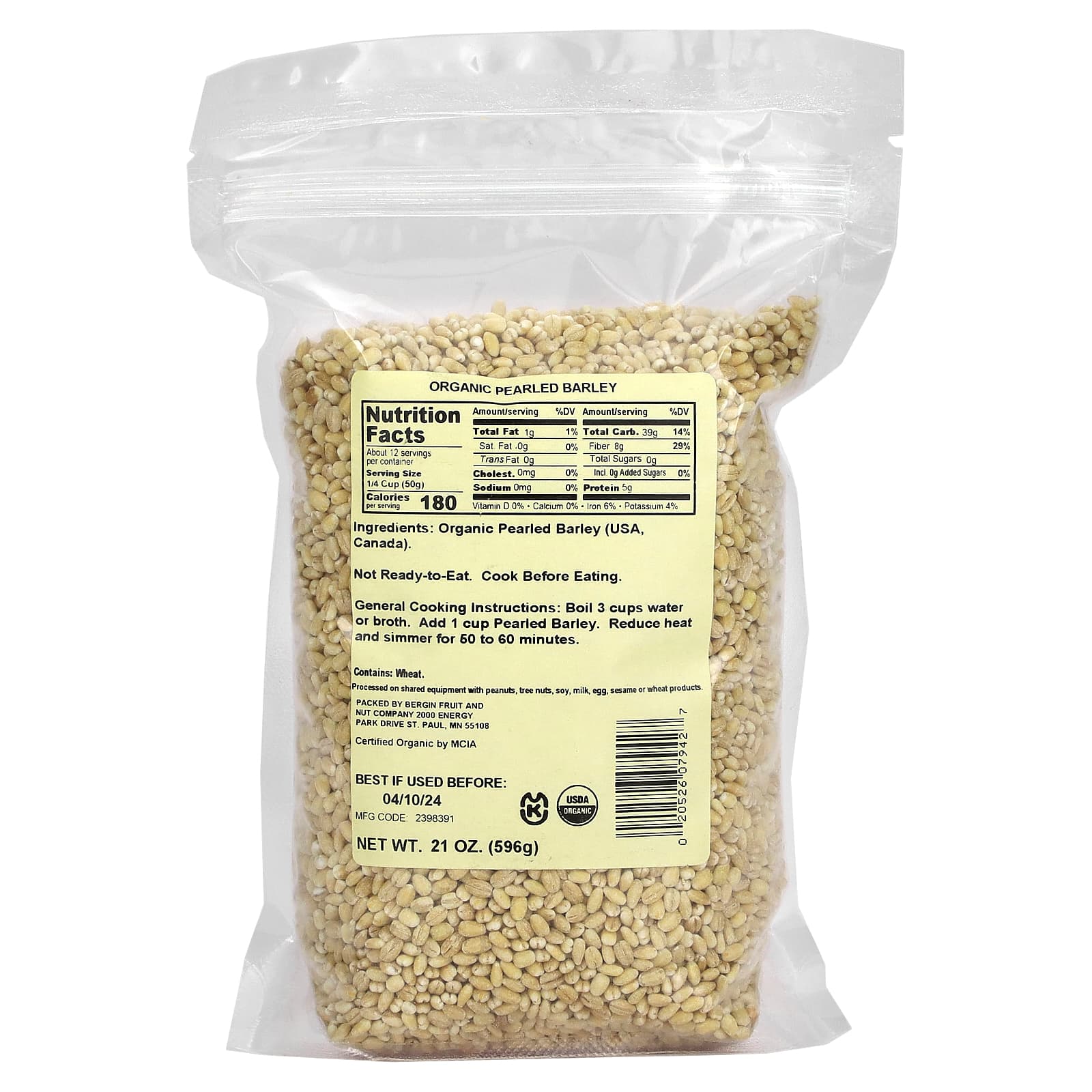 USDA Organic Pearled Barley from Bergin Fruit & Nut Co - 21 oz - Image 2