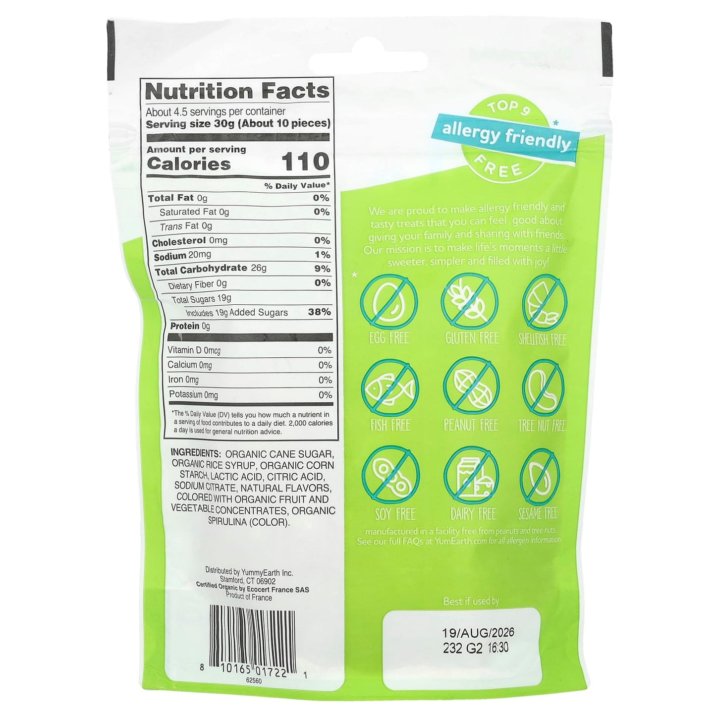 YumEarth, Organic Sour Littles, Soft Chew Candy, Strawberry, Blue Raspberry, Lemon, 5 oz (142 g) - Image 2