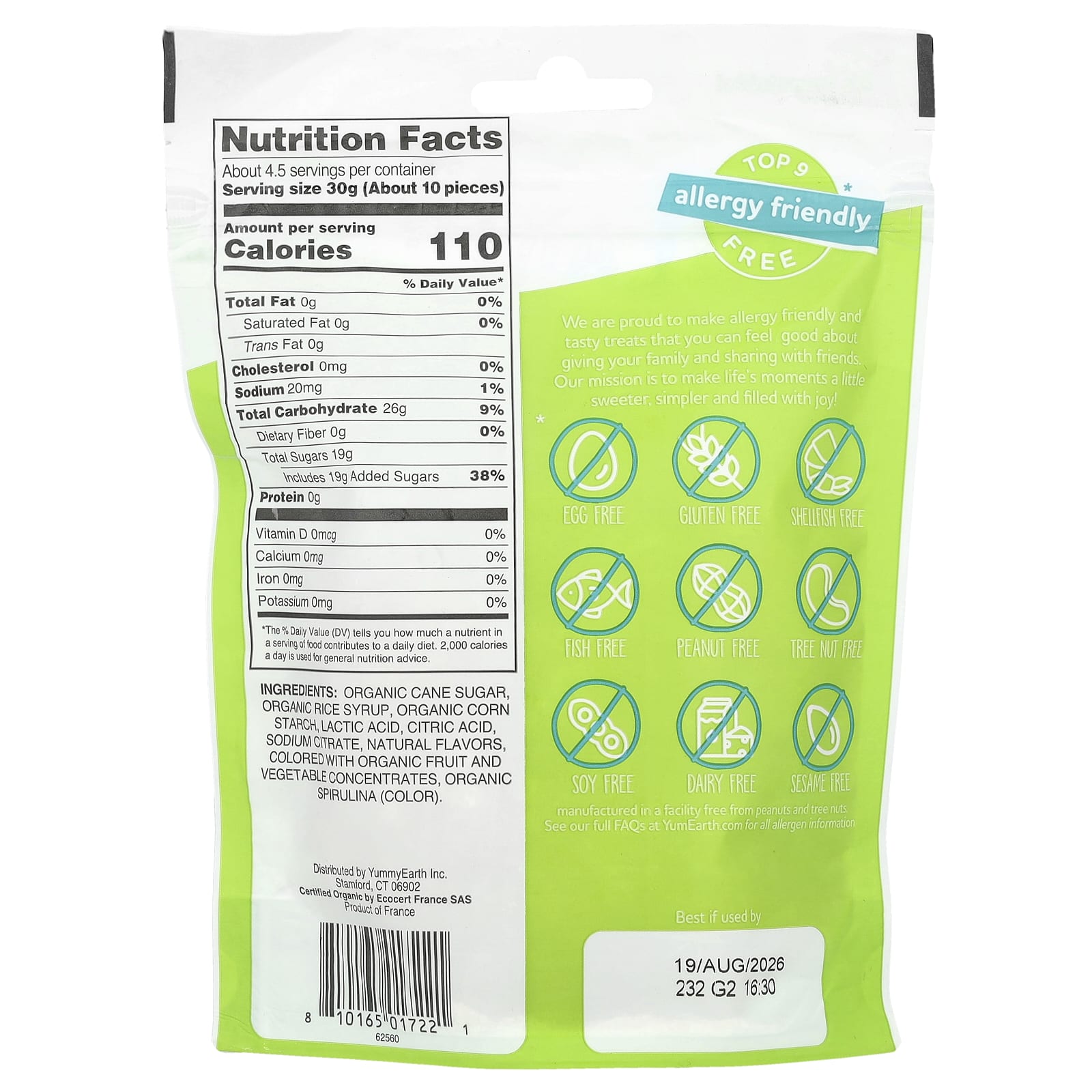 YumEarth, Organic Sour Littles, Soft Chew Candy, Strawberry, Blue Raspberry, Lemon, 5 oz (142 g) - Image 2