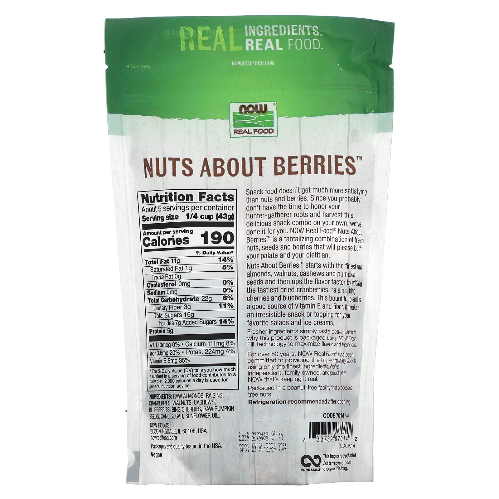 NOW Foods, Real Food, Nuts About Berries, 8 oz (227 g) - Image 2