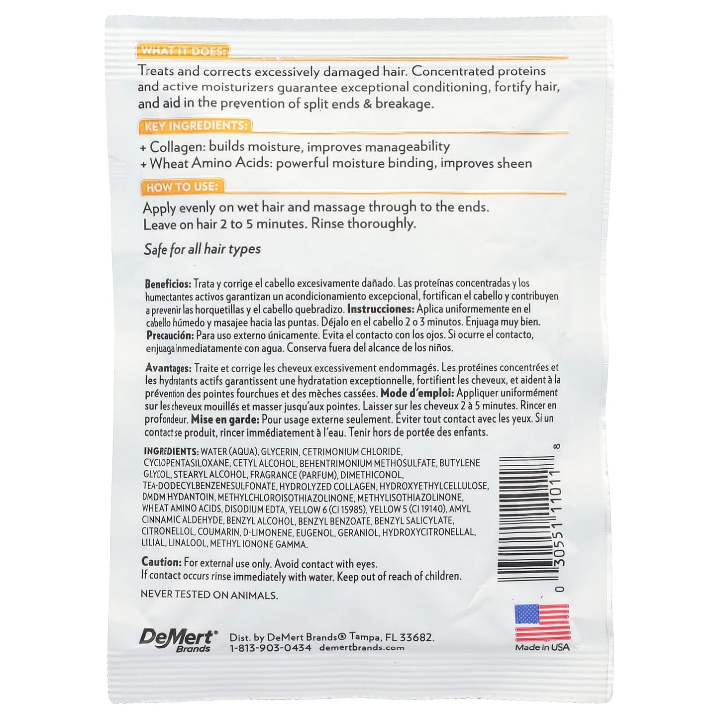 Damaged Hair Repair Treatment by Hi Pro Pac, 1.75 fl oz (52 ml) - Image 2