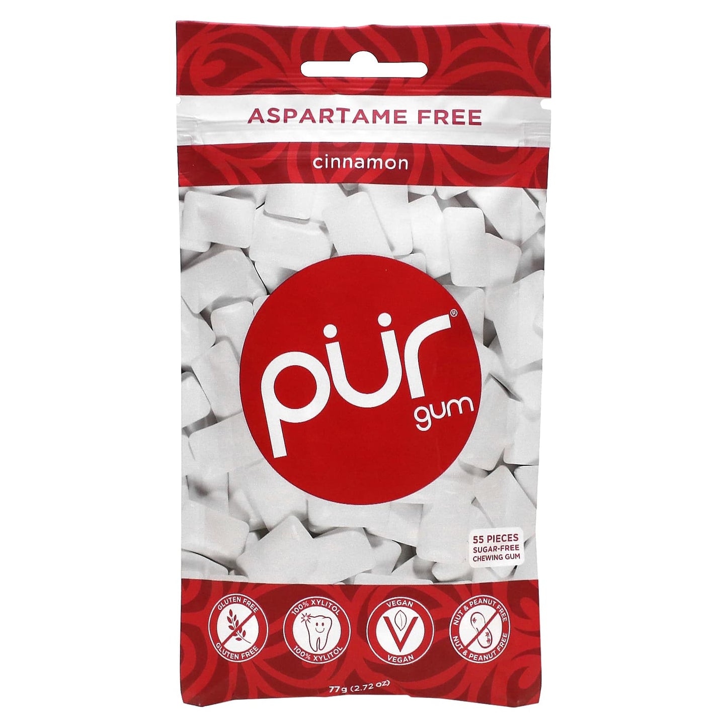 The PUR Company, Chewing Gum, Cinnamon, 55 Pieces, 2.72 oz (77 g) - Image 1