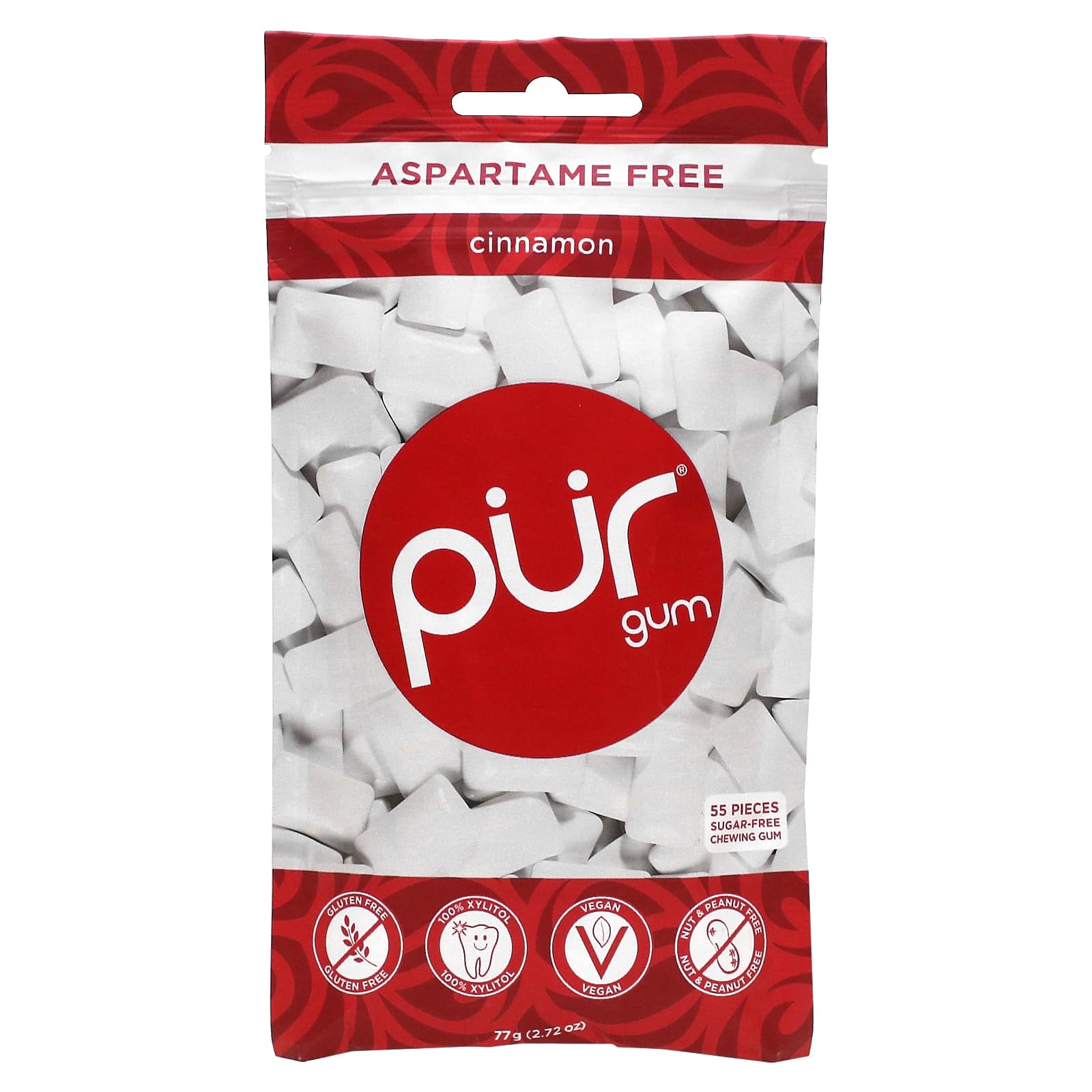 The PUR Company, Chewing Gum, Cinnamon, 55 Pieces, 2.72 oz (77 g) - Image 1