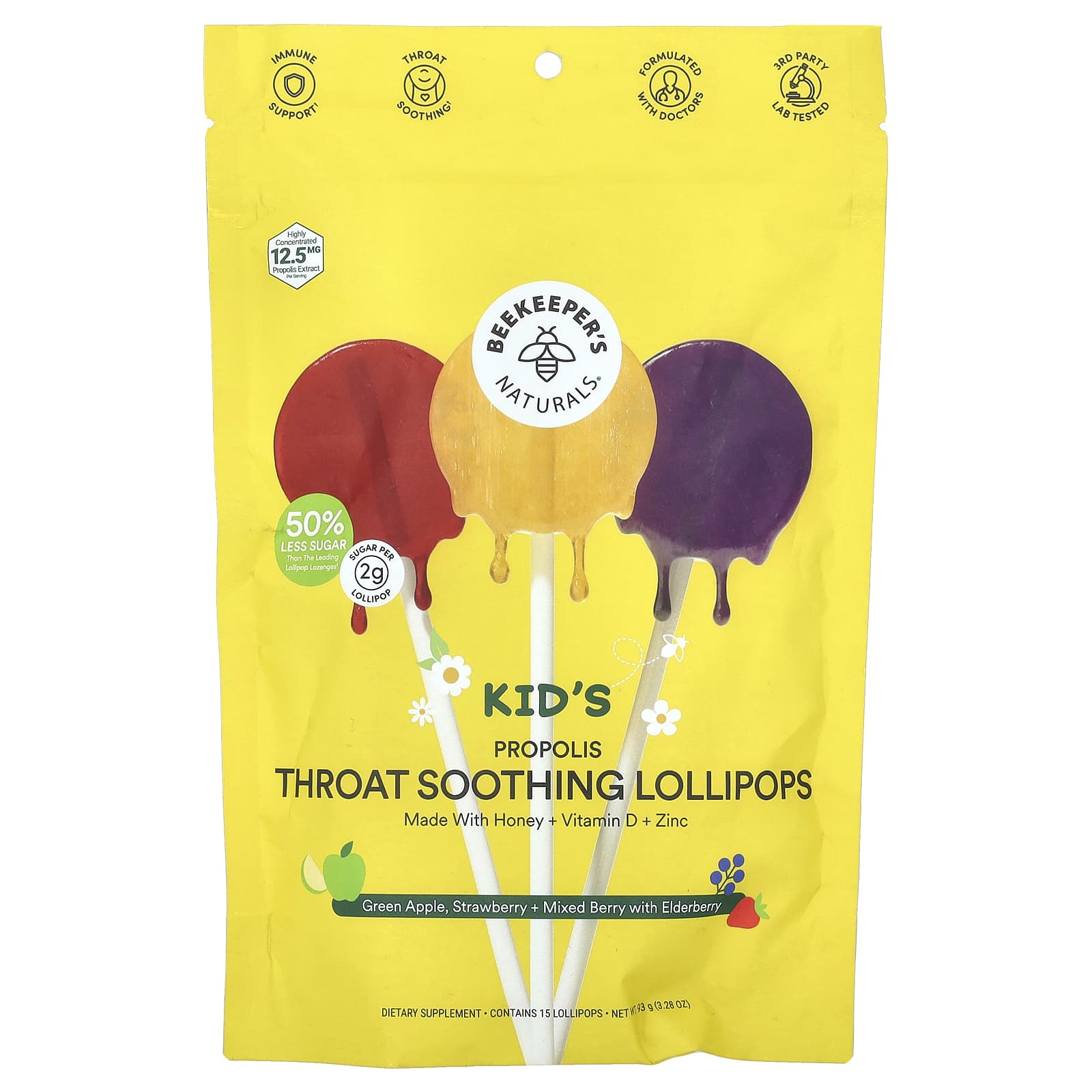 Beekeeper's Naturals Kids Propolis Lollipops | Immune Support for Kids - Image 1