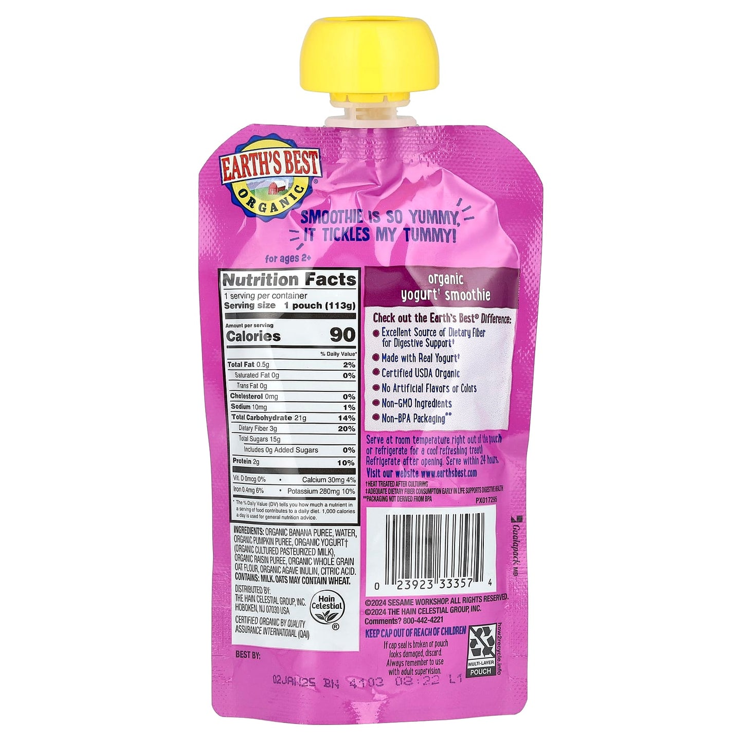 Earth's Best USDA Organic Yogurt Smoothie for Kids, 4 oz - Image 2