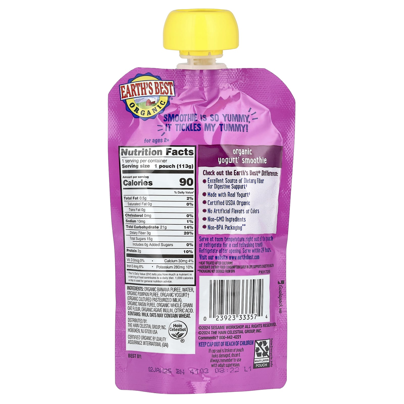 Earth's Best USDA Organic Yogurt Smoothie for Kids, 4 oz - Image 2