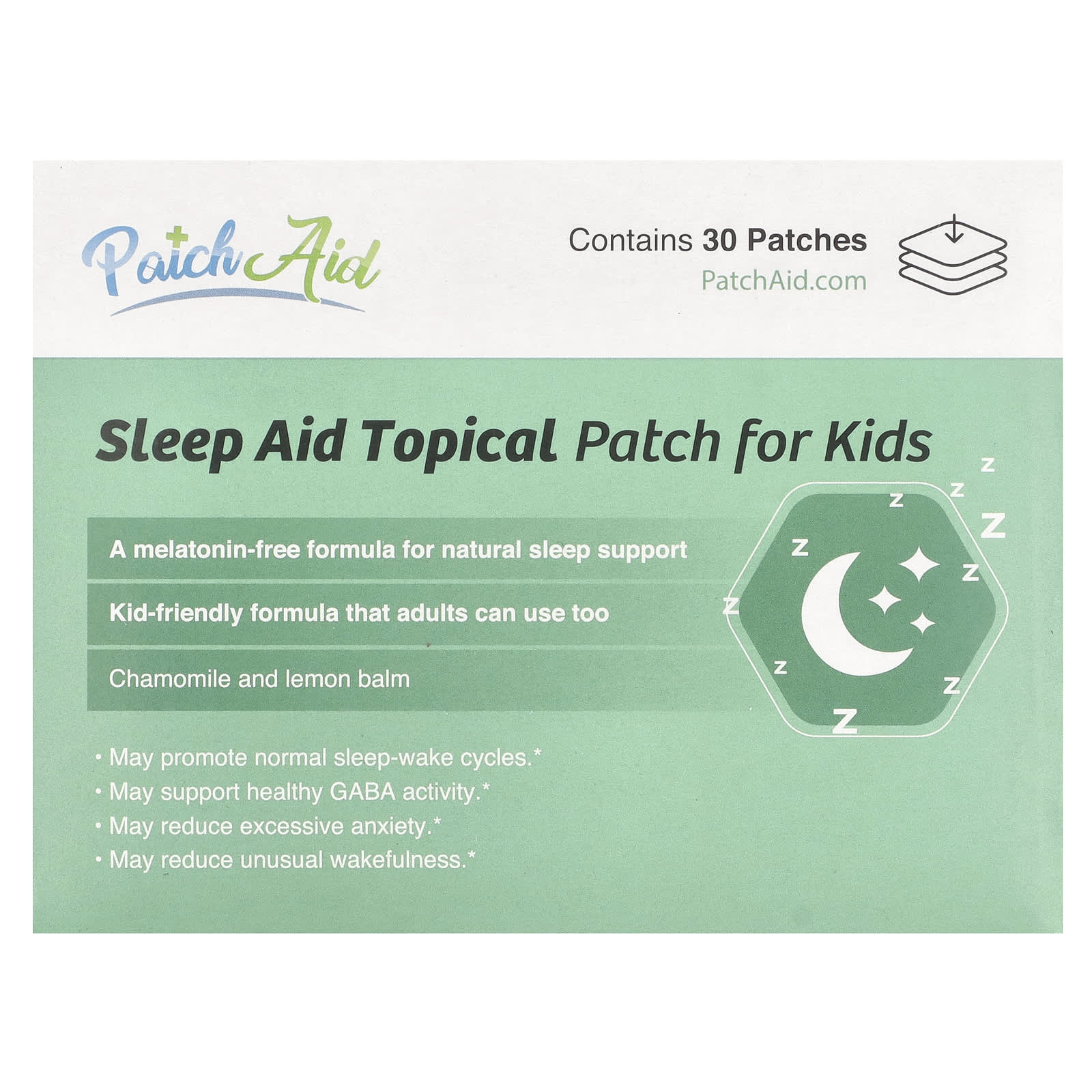 PatchAid, Sleep Aid Topical Patch for Kids, 30 Patches - Image 1