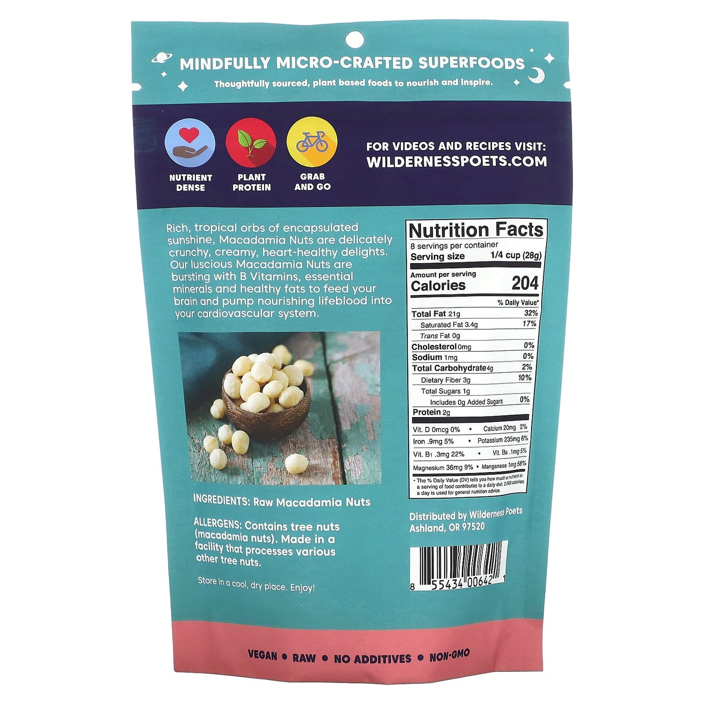 Wilderness Poets, Whole Macadamia Nuts , 8 oz (226 g) - Image 2