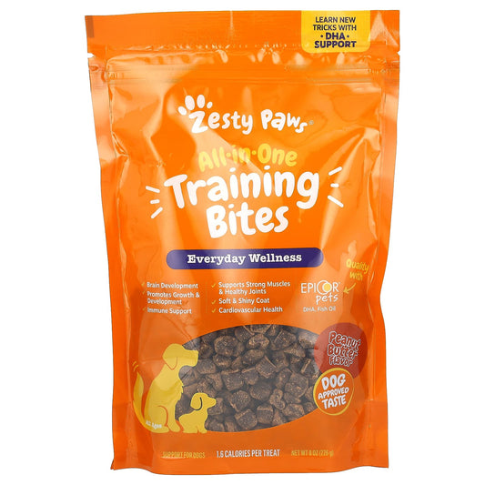 Zesty Paws, All-In-One Training Bites, For Dogs, All Ages, Peanut Butter, 8 oz (226 g) - Image 1