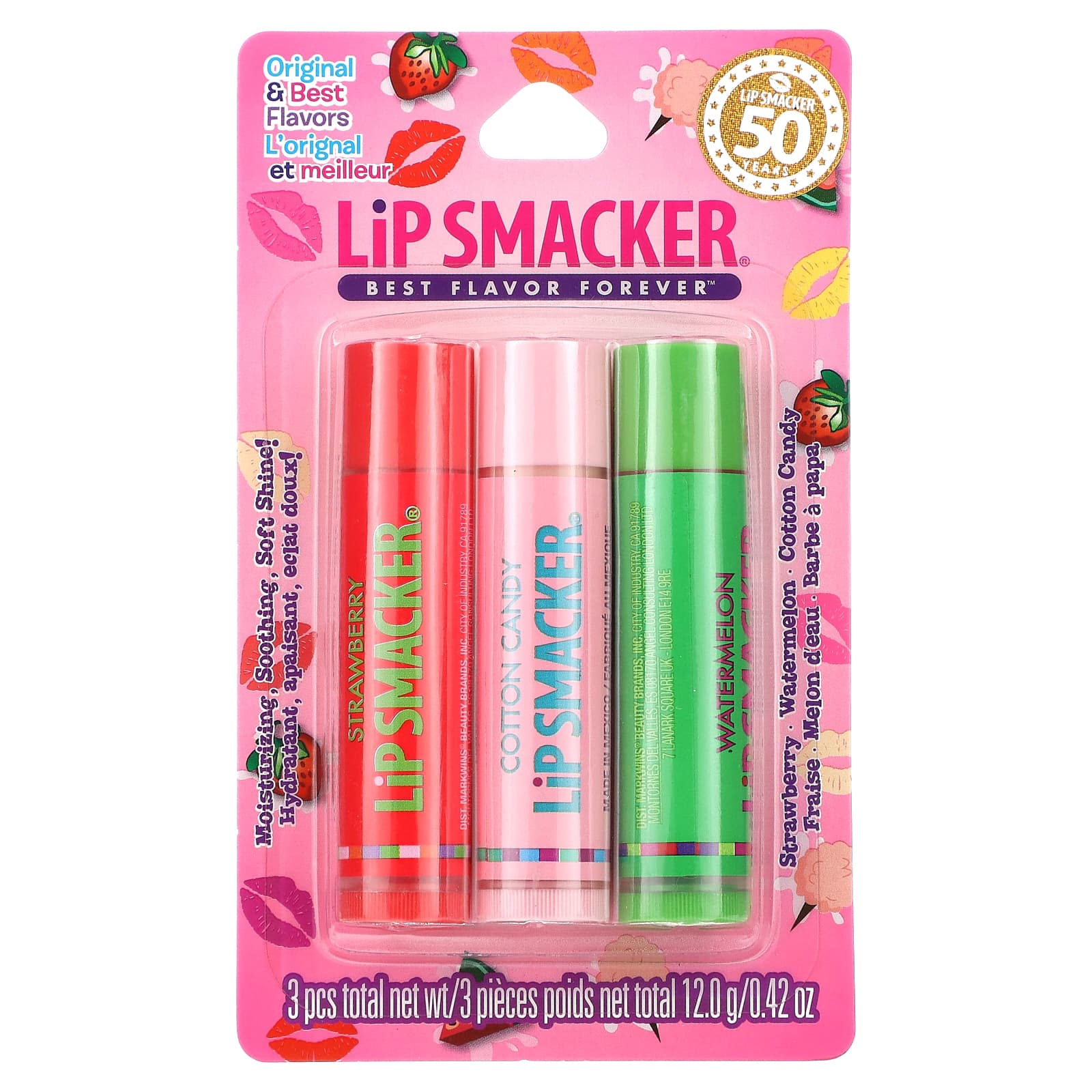 Lip Smacker, Lip Balm, Original & Best Flavors, 3 Pack, 0.14 oz (4 g) Each - Image 2