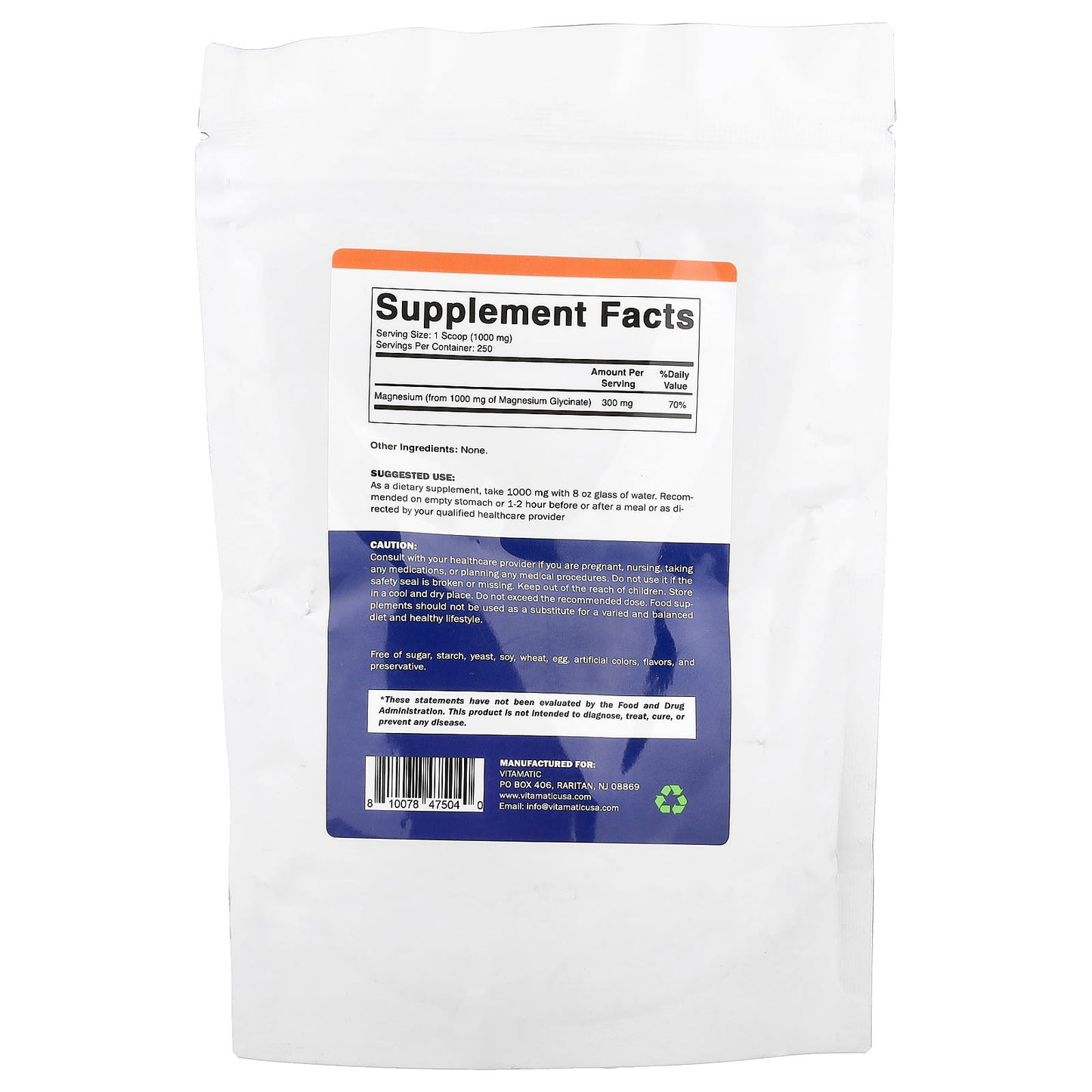 Vitamatic, Magnesium Glycinate Powder, 8.8 oz (250 g) - Image 2