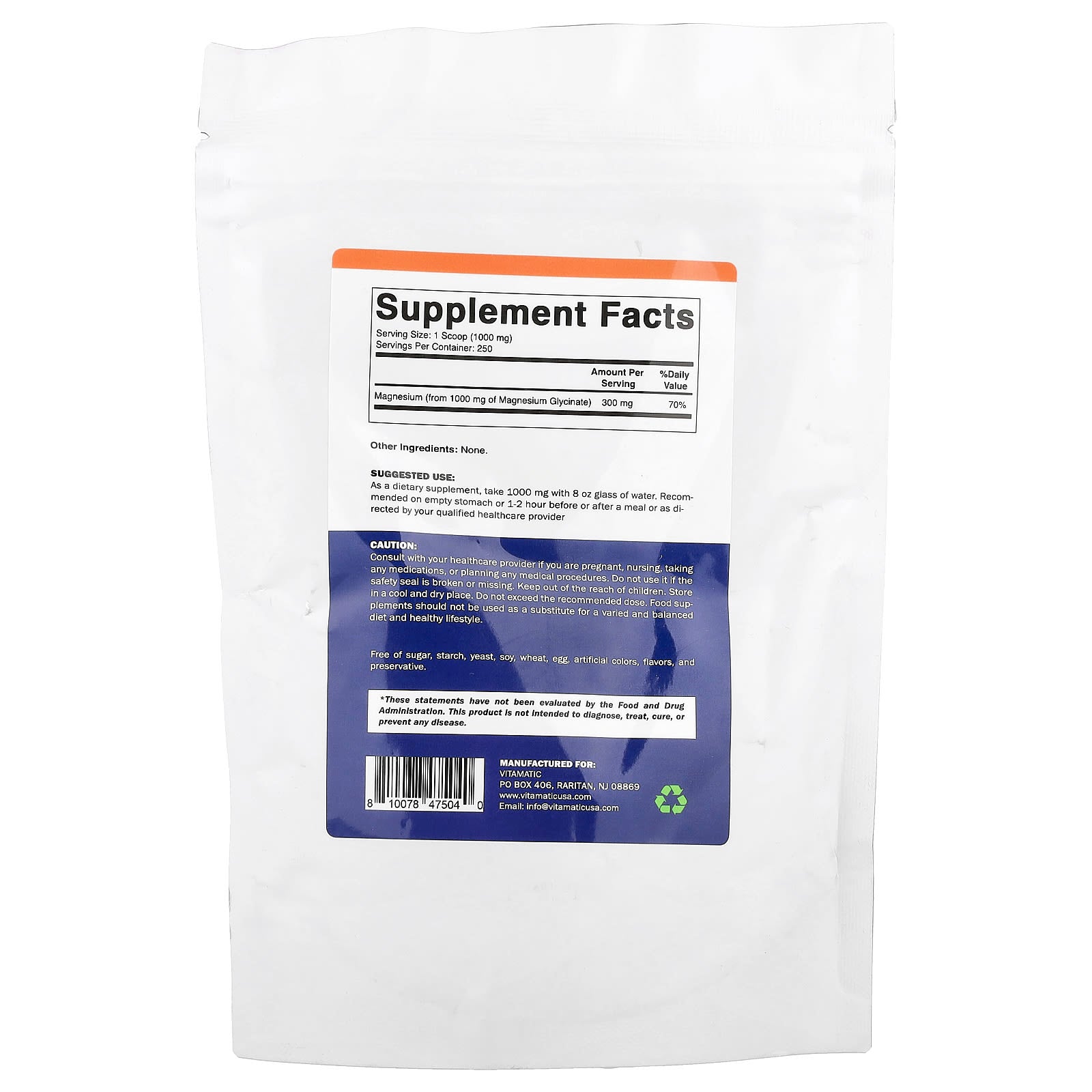 Vitamatic, Magnesium Glycinate Powder, 8.8 oz (250 g) - Image 2
