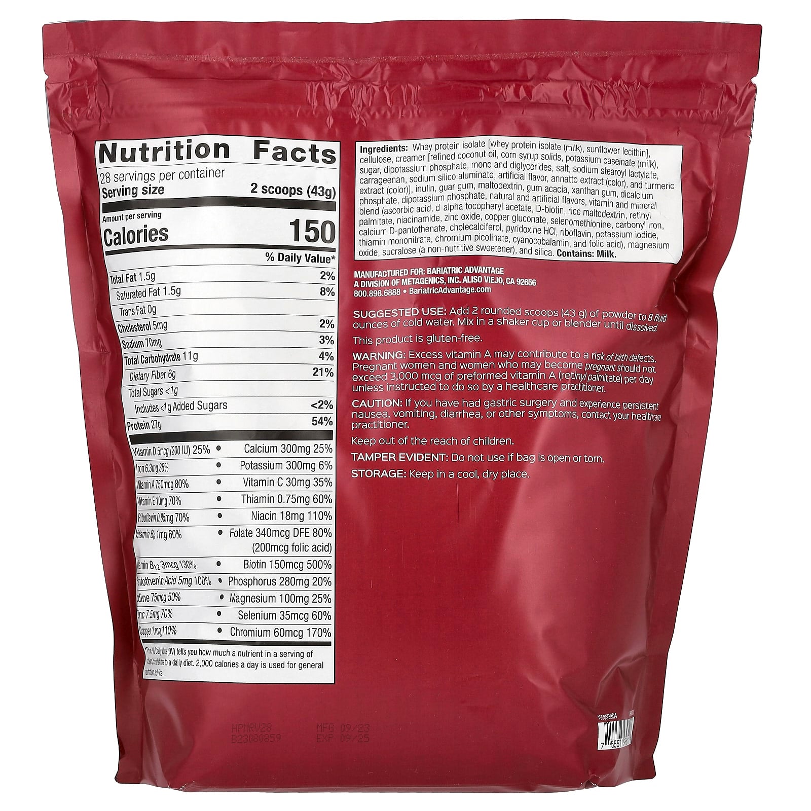Bariatric Advantage High Protein Meal Replacement | 27g Protein, Vanilla, 2lb - Image 2