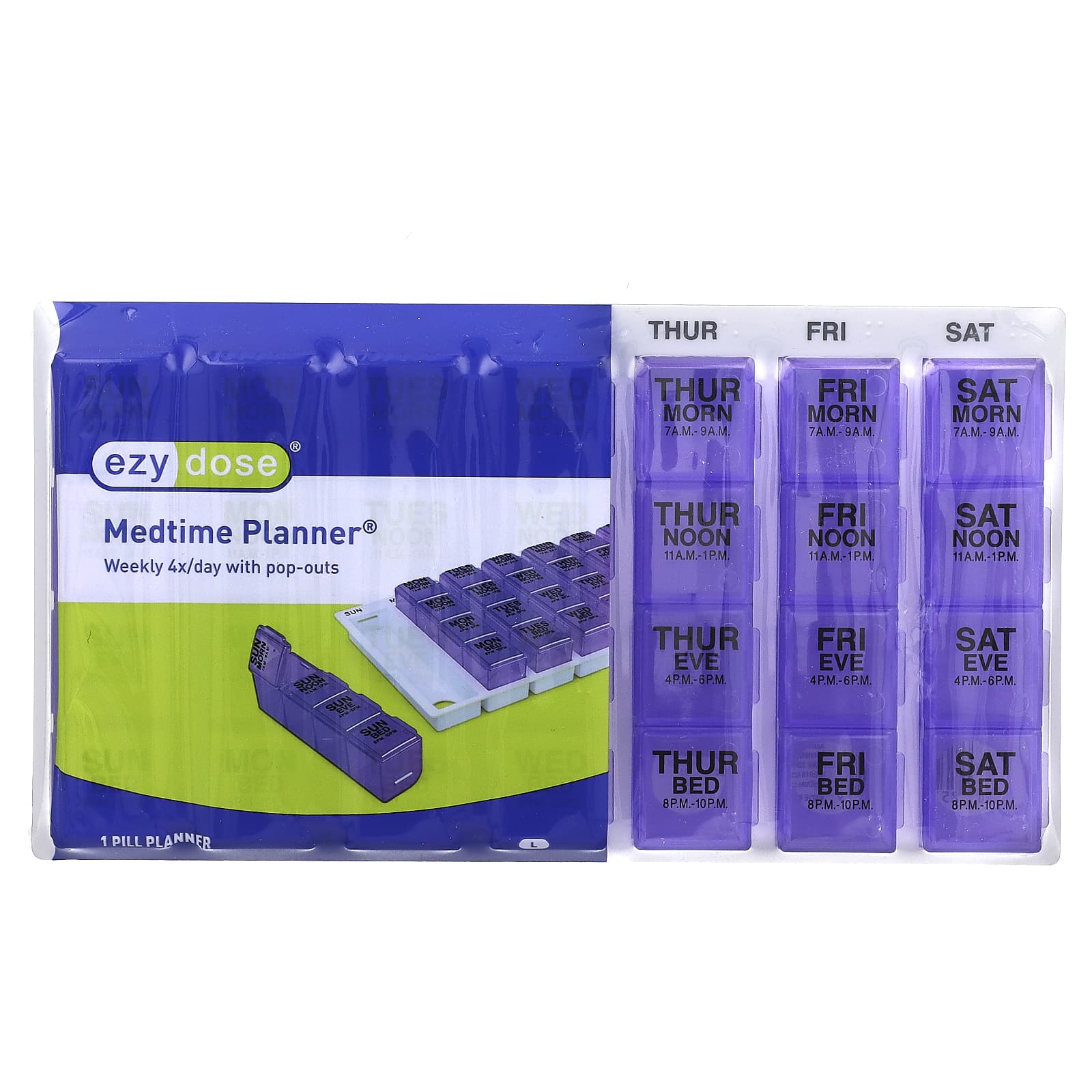 Ezy Dose Large Weekly Pill Planner with Pop-Out Compartments - Image 1