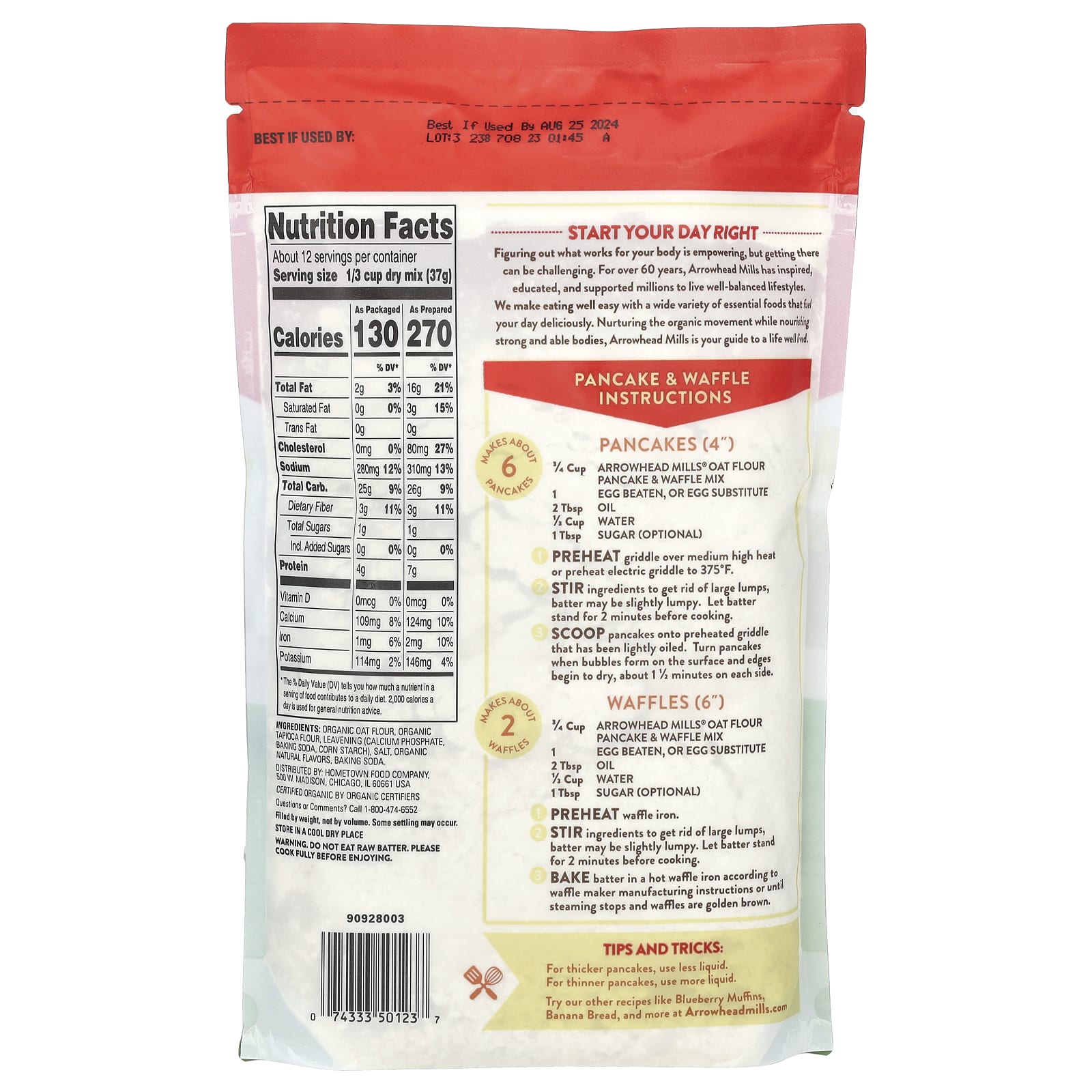 Gluten-Free Organic Oat Flour Pancake & Waffle Mix by Arrowhead Mills - Image 2