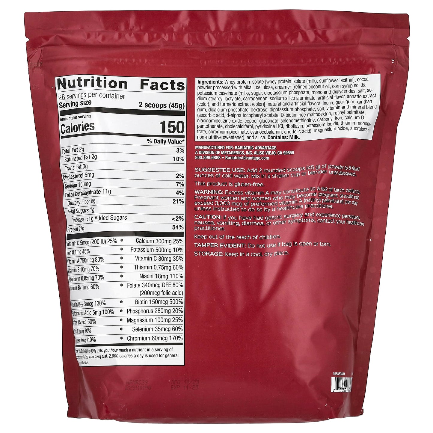 Bariatric Advantage High Protein Meal Replacement Drink Mix - Image 2