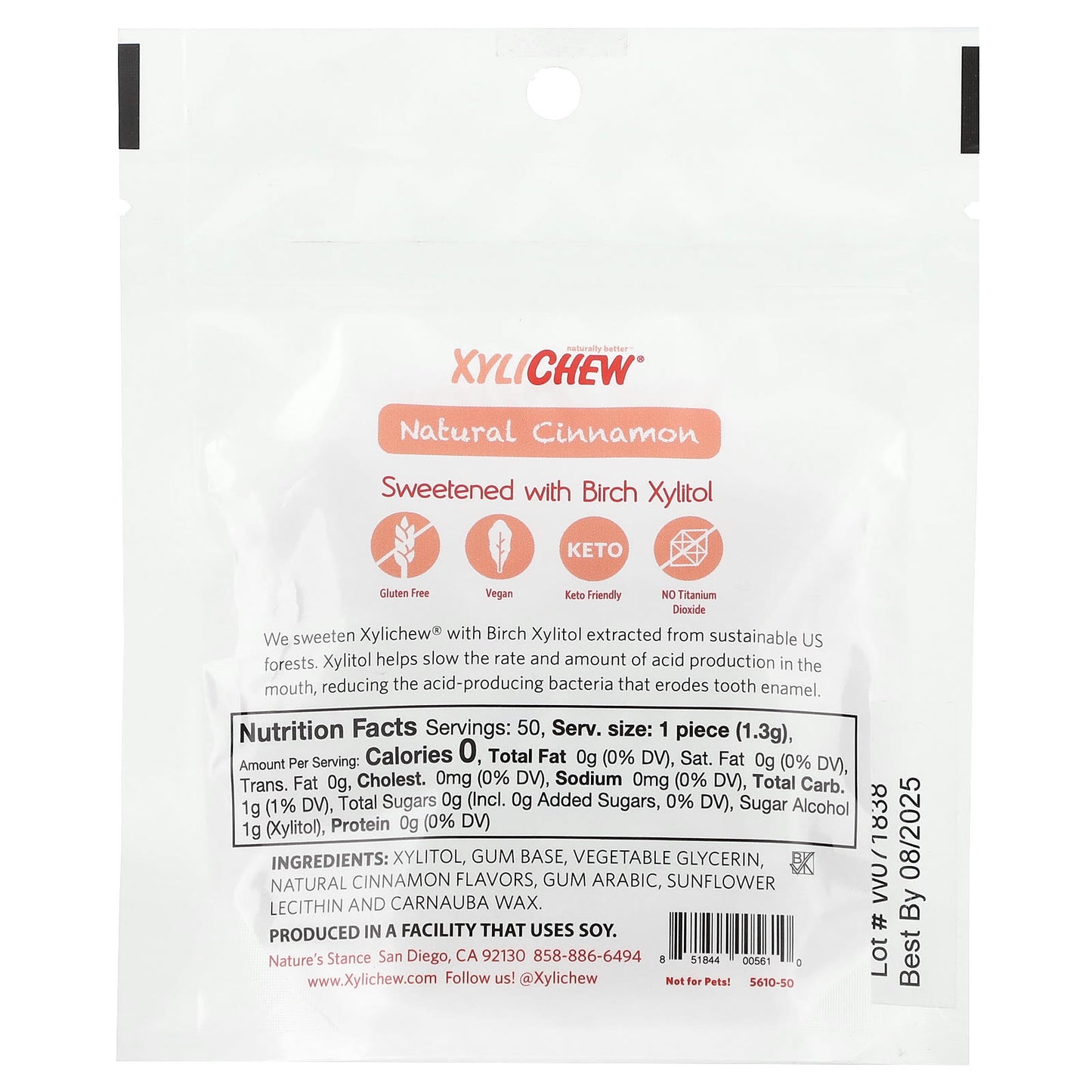 XyliDENT, Xylichew, Natural Cinnamon, 50 Pieces, 2.29 oz (65 g) - Image 2