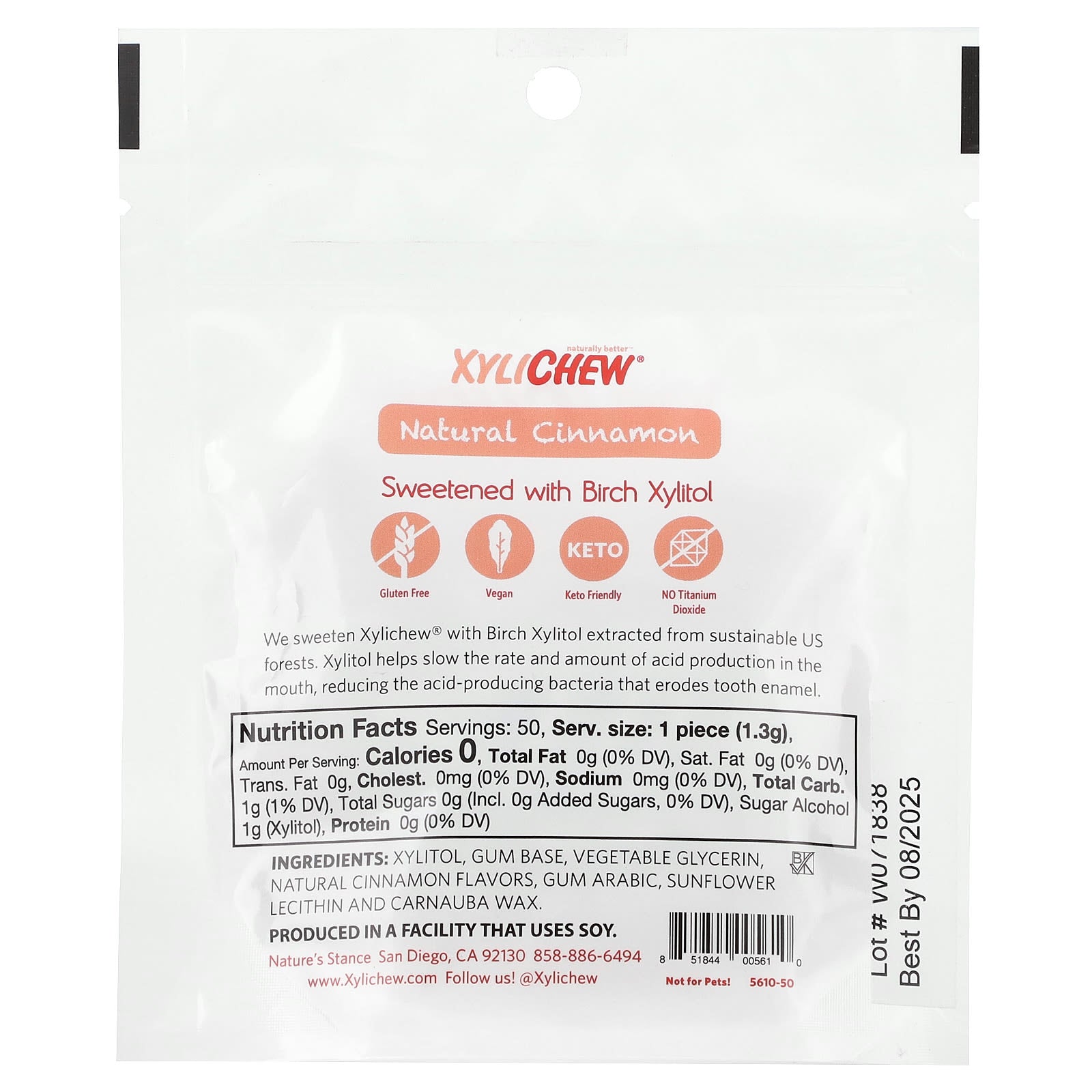 XyliDENT, Xylichew, Natural Cinnamon, 50 Pieces, 2.29 oz (65 g) - Image 2