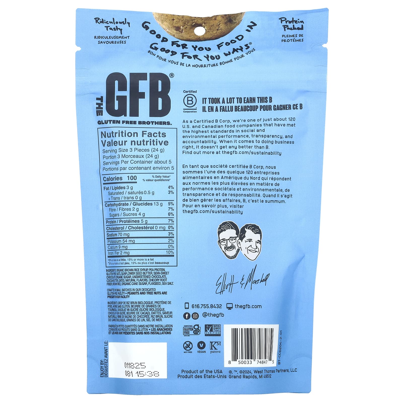 The GFB, Gluten Free Cookie Bites, Chocolate Chip Cookie Dough, 113 g - Image 2