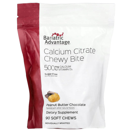Bariatric Calcium Citrate Chewy Bites - Sugar-Free, Peanut Butter Chocolate, 90 Soft Chews - Image 1