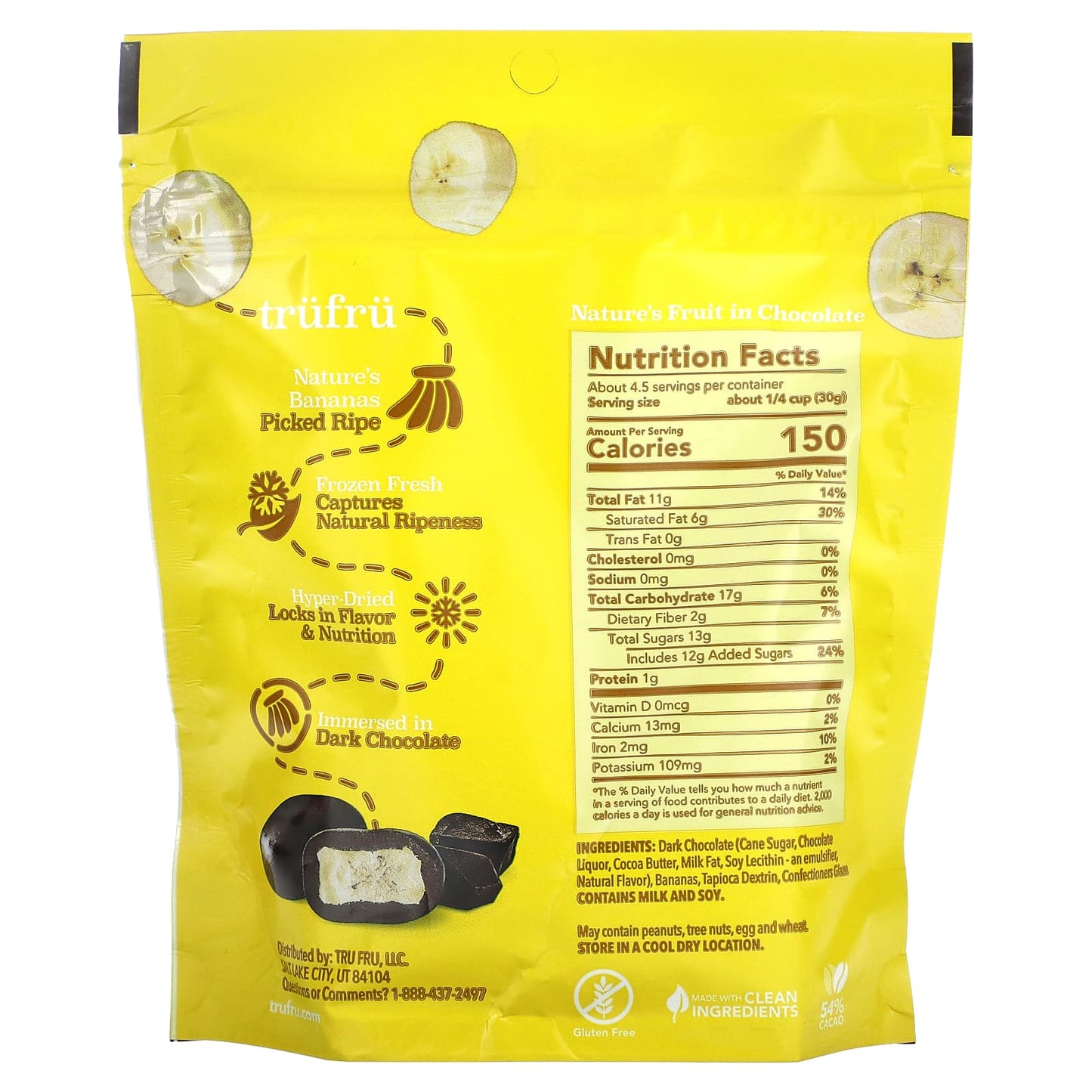 Tru Fru, Nature's Bananas, Dark Chocolate , 4.5 oz (128 g) - Image 2