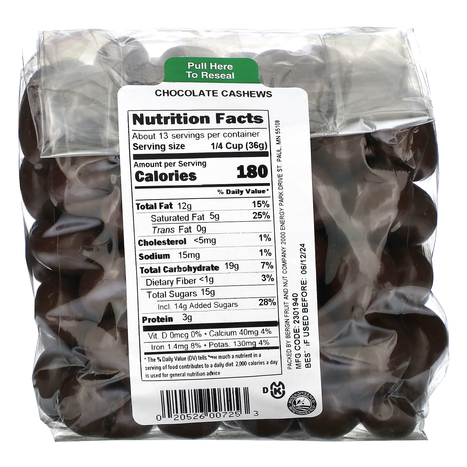 Indulge in Rich Bergin Fruit & Nut Chocolate Cashews (16 oz, 454g) - Image 2