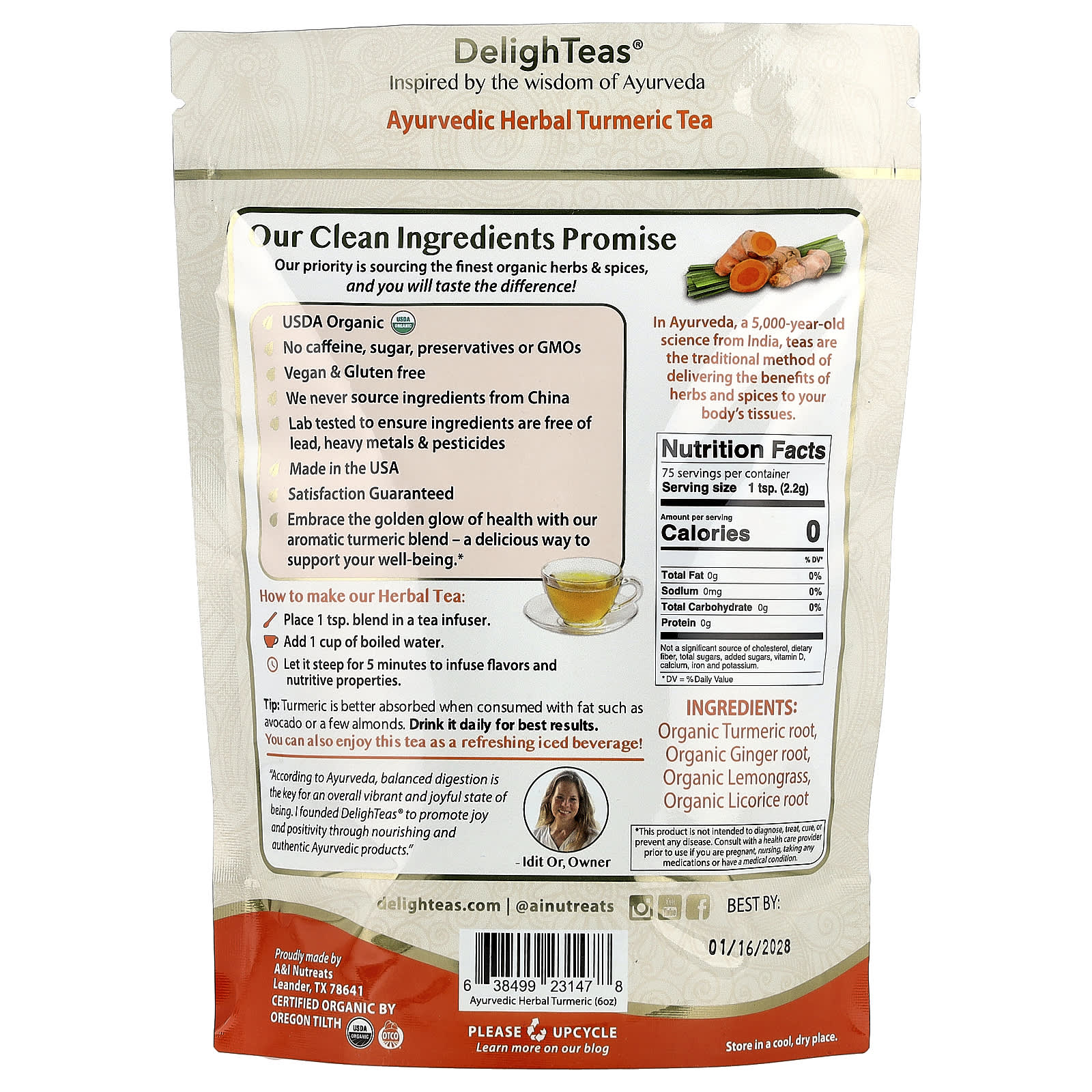 Ayurvedic Turmeric Tea for Joint, Immune & Digestive Support - Image 2