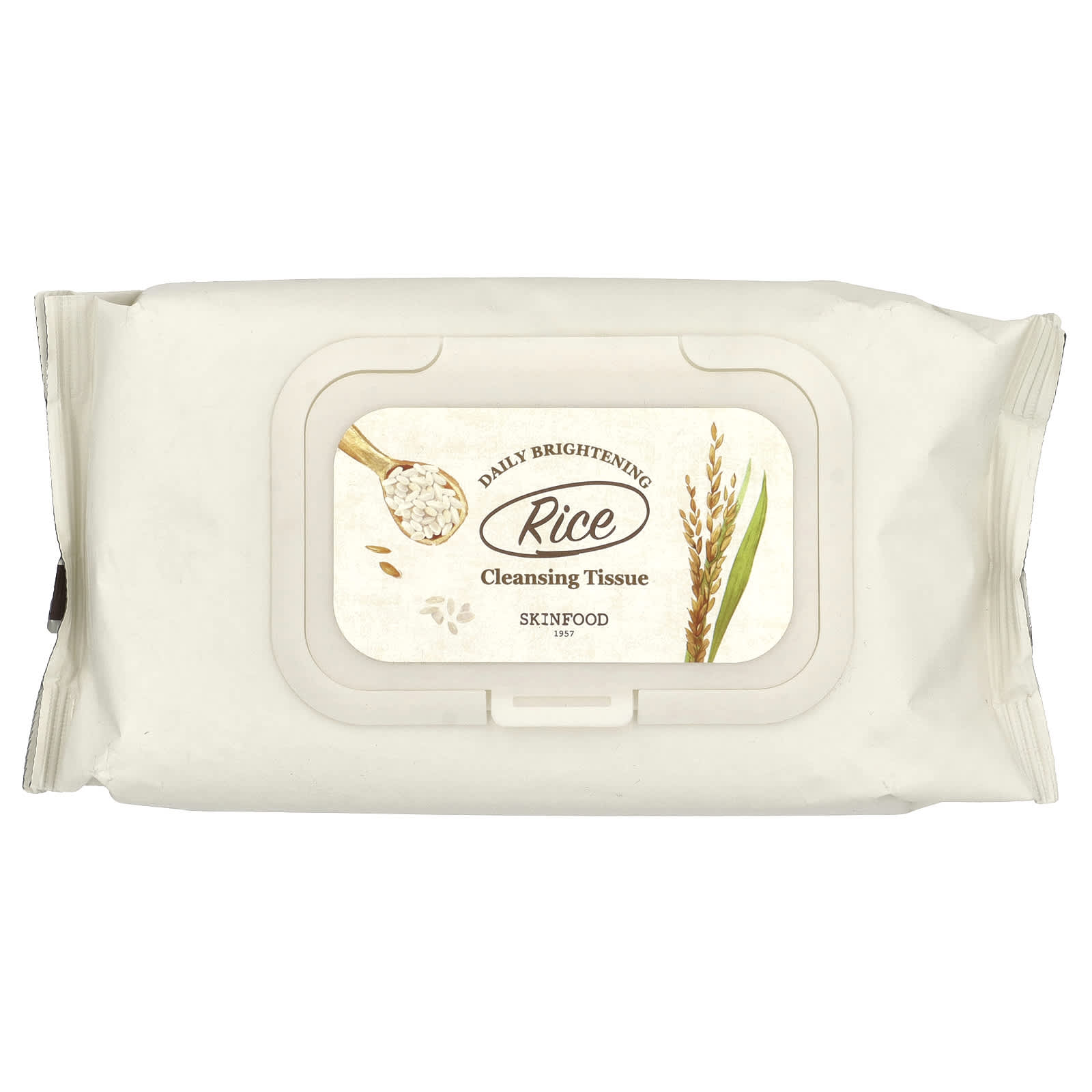 SKINFOOD, Rice Daily Brightening Cleansing Tissue, 80 Wipes - Image 1