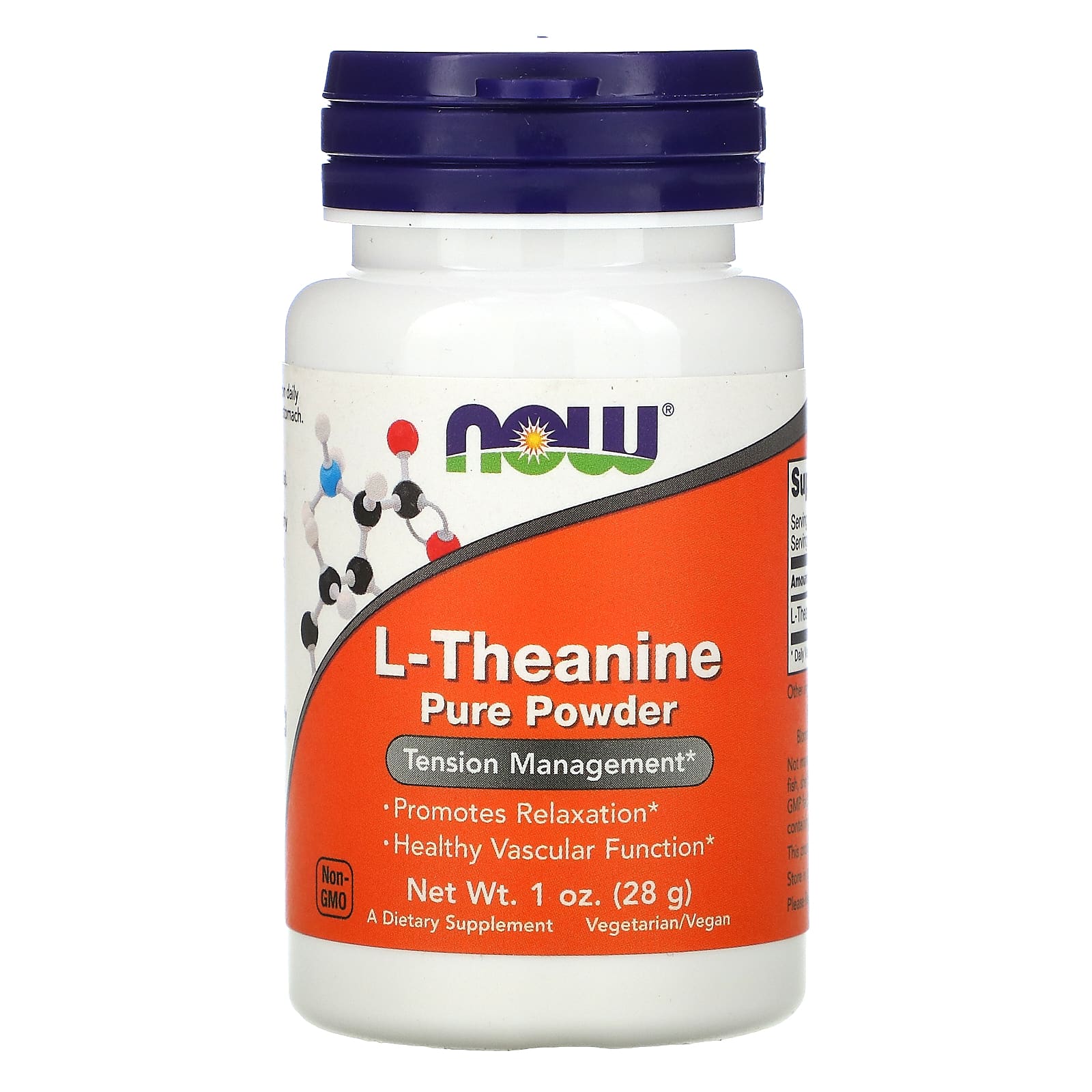 NOW Foods, L-Theanine Pure Powder, 1 oz (28 g) - Image 1