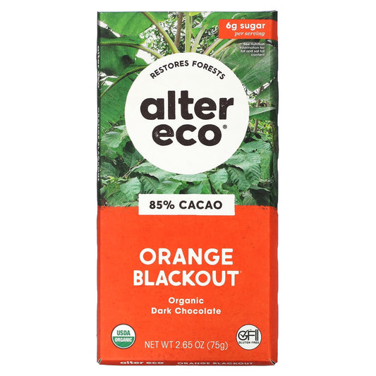 Dark Chocolate Bar with Clean Ingredients, Organic & Fair Trade - Image 1