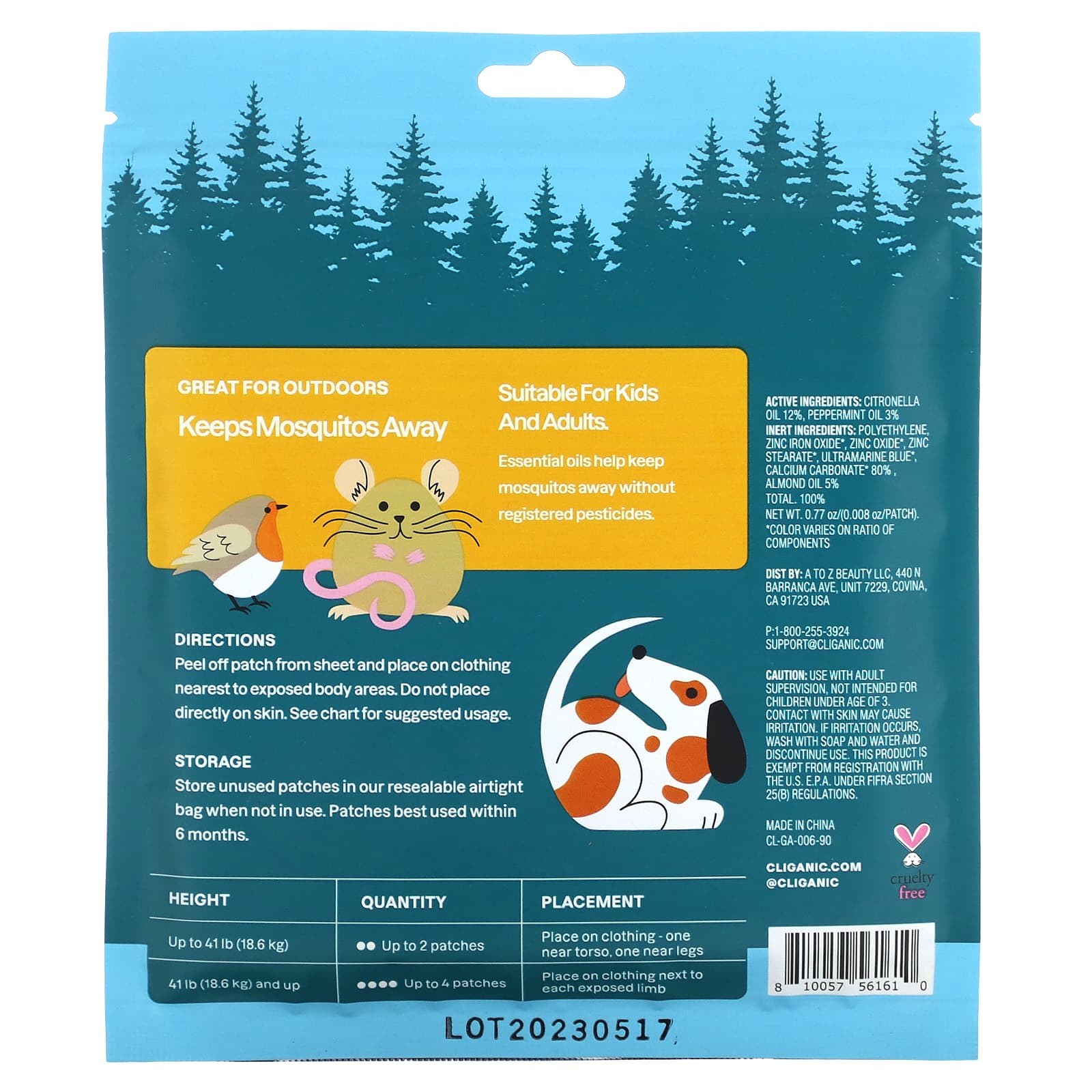Natural Mosquito Repellent Patches for Kids & Adults - 90 Patches by Cliganic - Image 2