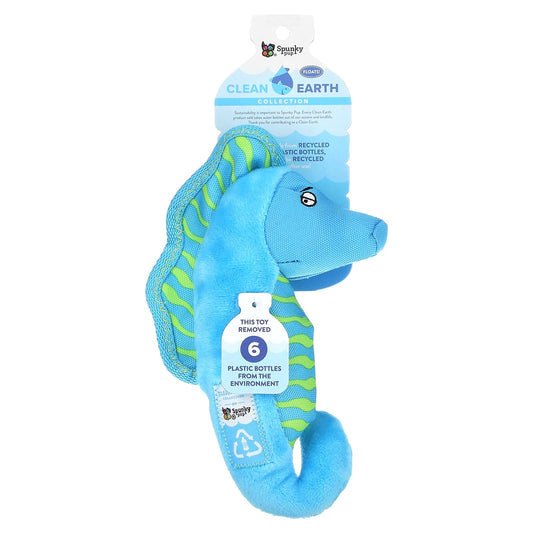 Spunky Pup, Clean Earth Collection, Small Seahorse, 1 Toy - Image 1