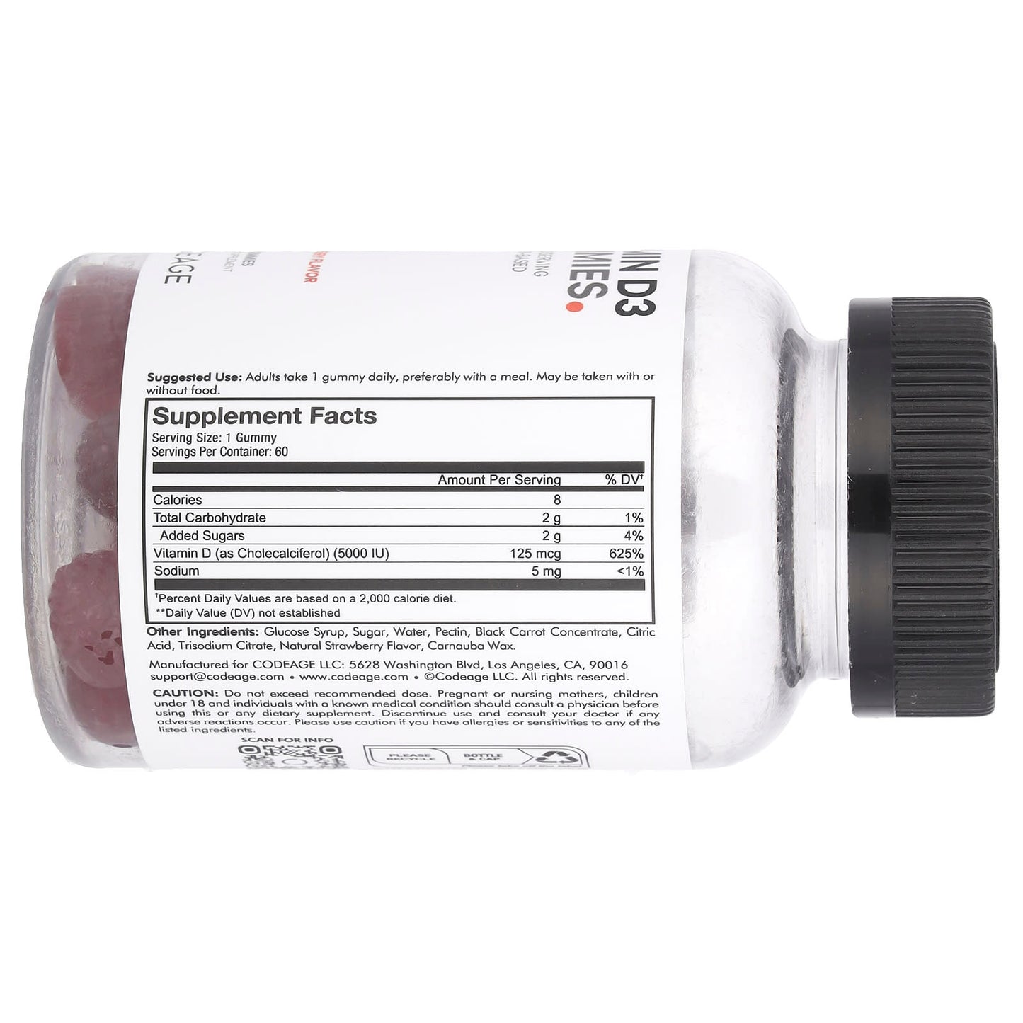 Boost Vitamin D Levels with CodeAge Strawberry Gummies - Image 2
