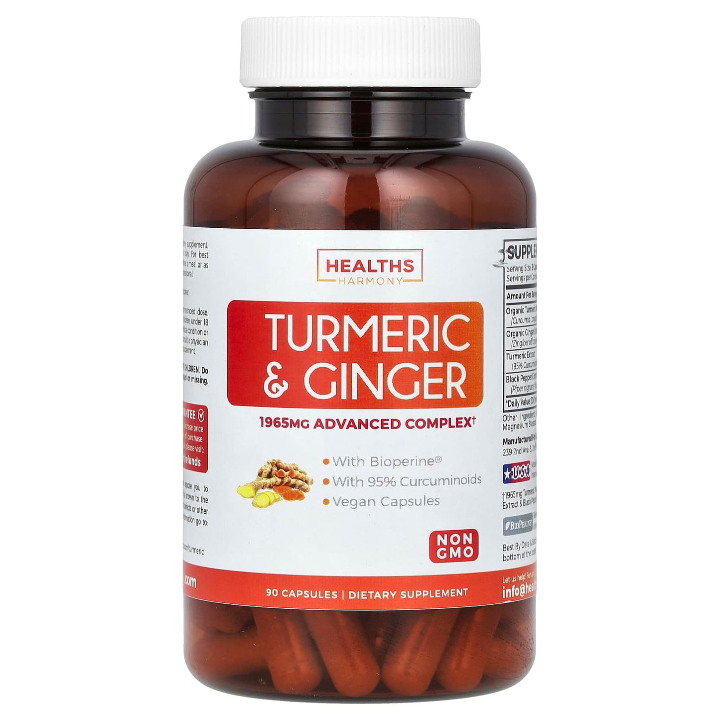 Turmeric & Ginger Joint Health Support - 90 Capsules by Healths Harmony - Image 1