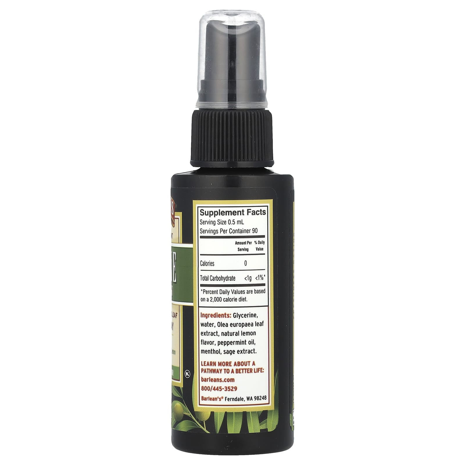 Barlean's Immune Support Olive Leaf Throat Spray, Peppermint, 45ml - Image 2