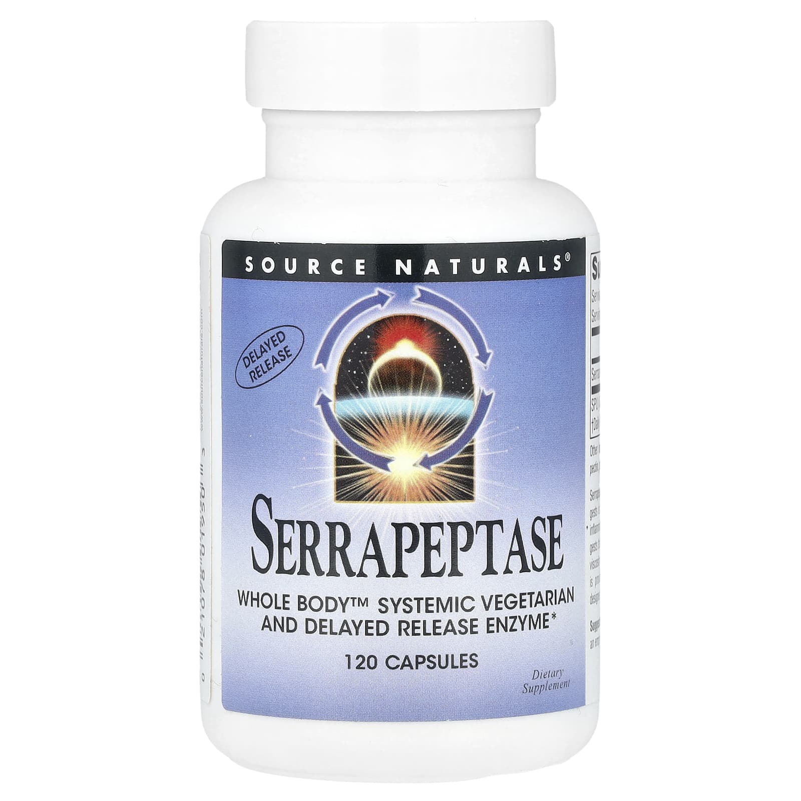 Source Naturals, Serrapeptase, 120 Capsules (60,000 SPU Per Capsule) - Image 1