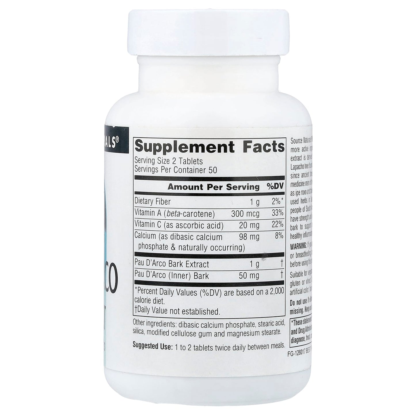 Source Naturals, Pau D'Arco Extract, 100 Tablets - Image 2