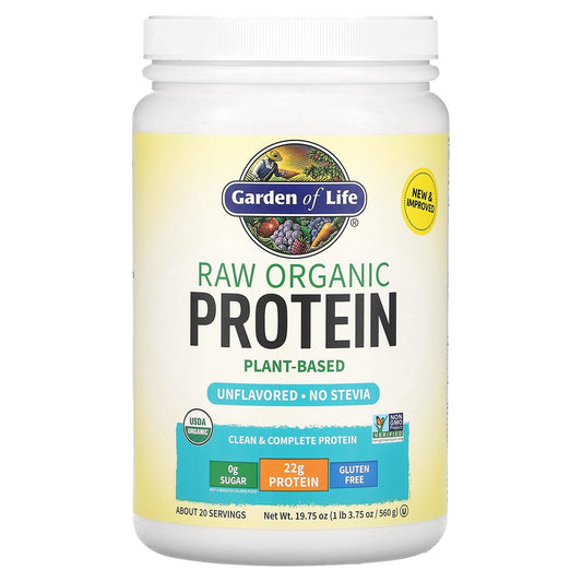Garden of Life RAW Organic Plant-Based Protein Powder, 22g Protein, 19.75 oz - Image 1
