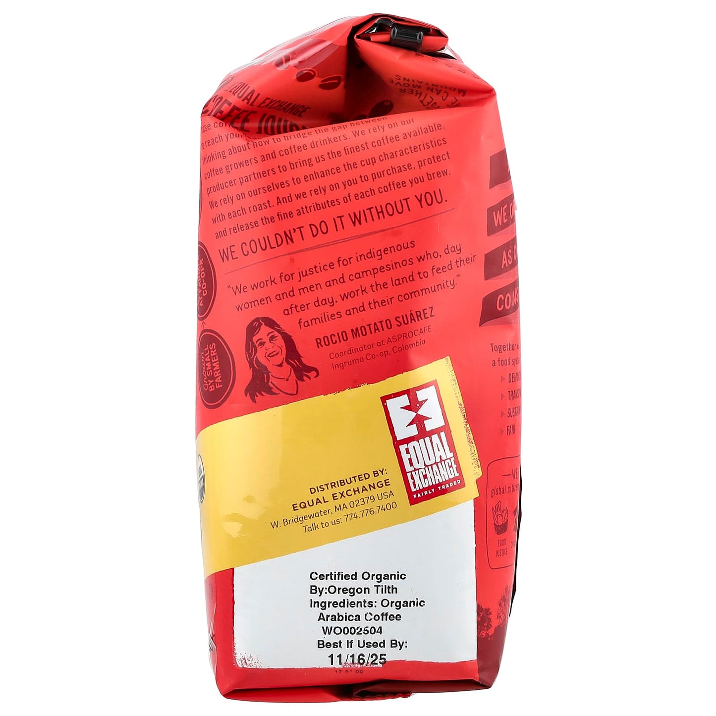 Decaf Organic Coffee Grounds by Equal Exchange, Full City Roast, 12 oz - Image 2